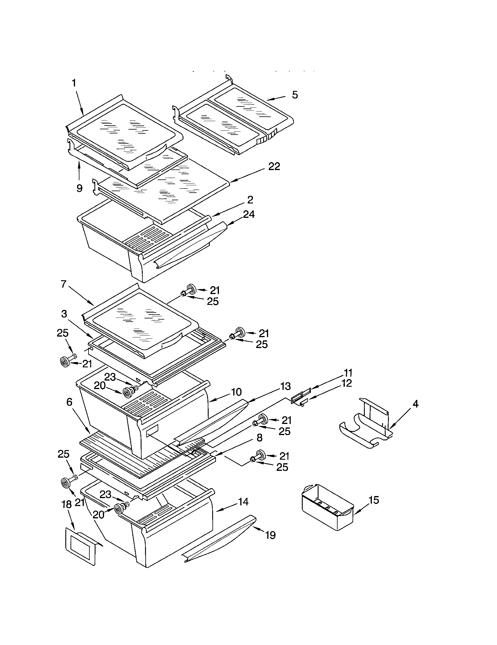 Kenmore 10652203101 refrigerator shelf diagram
