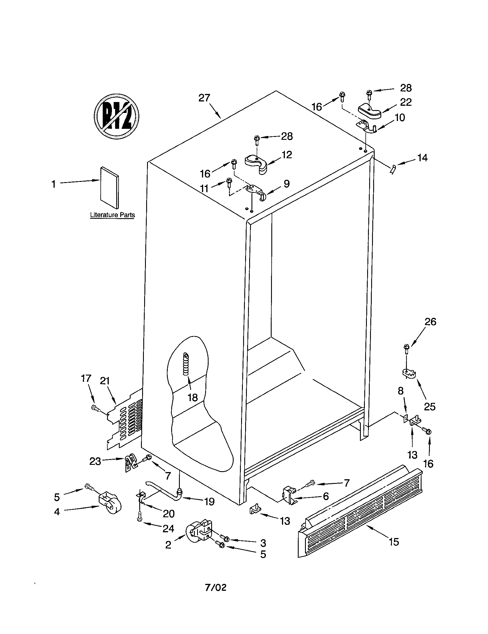 Kenmore 10652214103 cabinet diagram