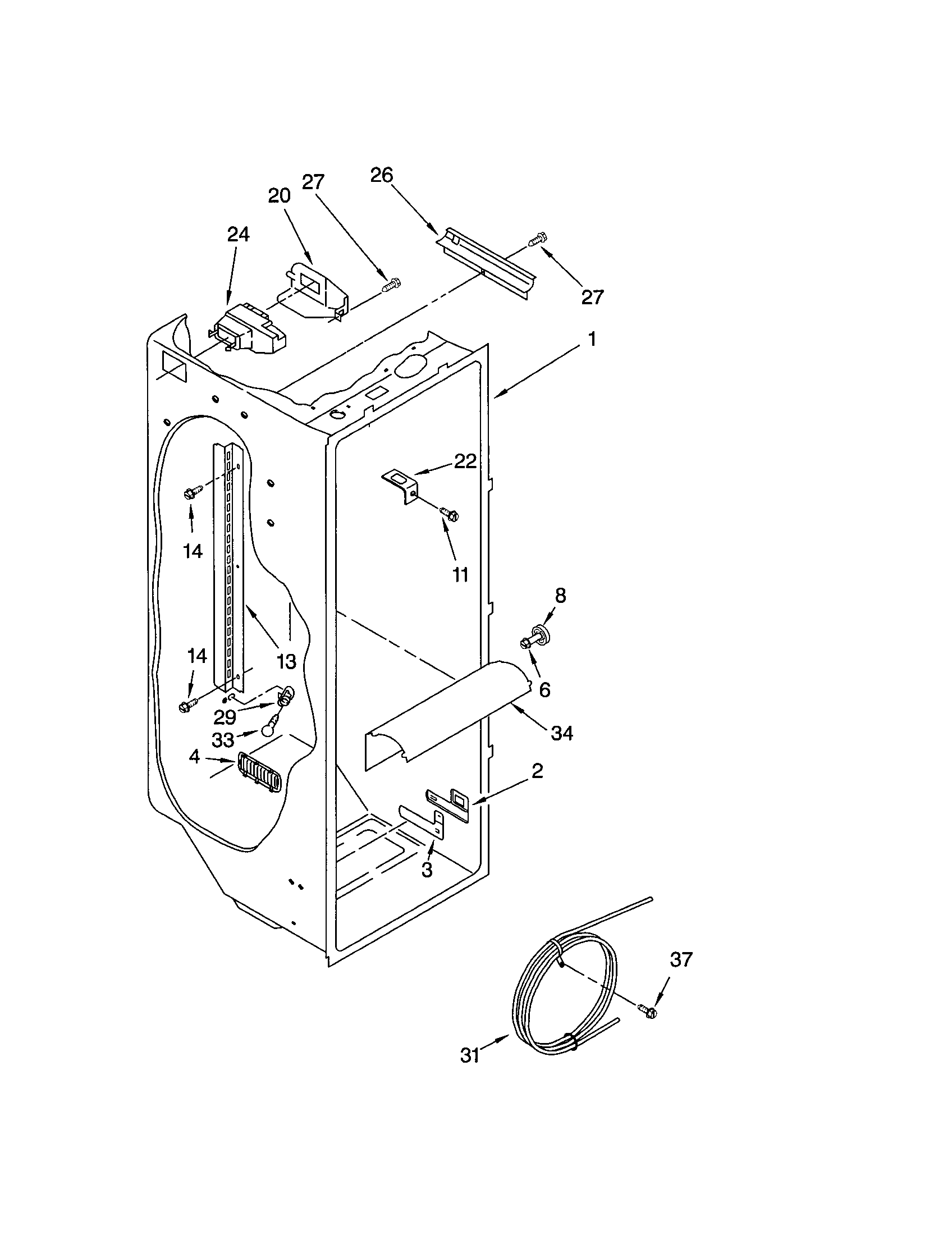 Kenmore 10652214103 refrigerator liner diagram