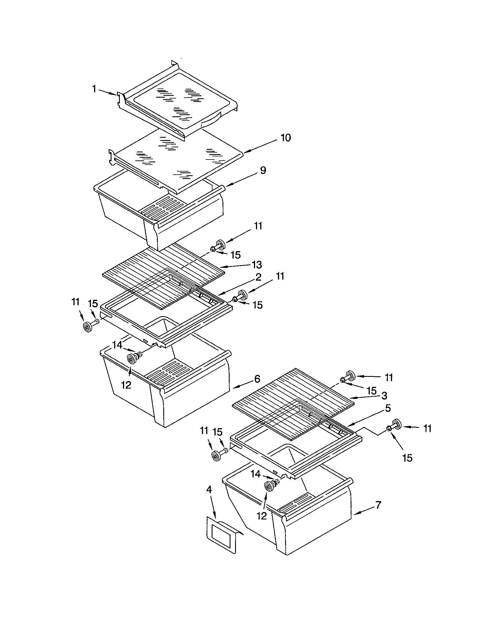 Kenmore 10652214103 refrigerator shelf diagram
