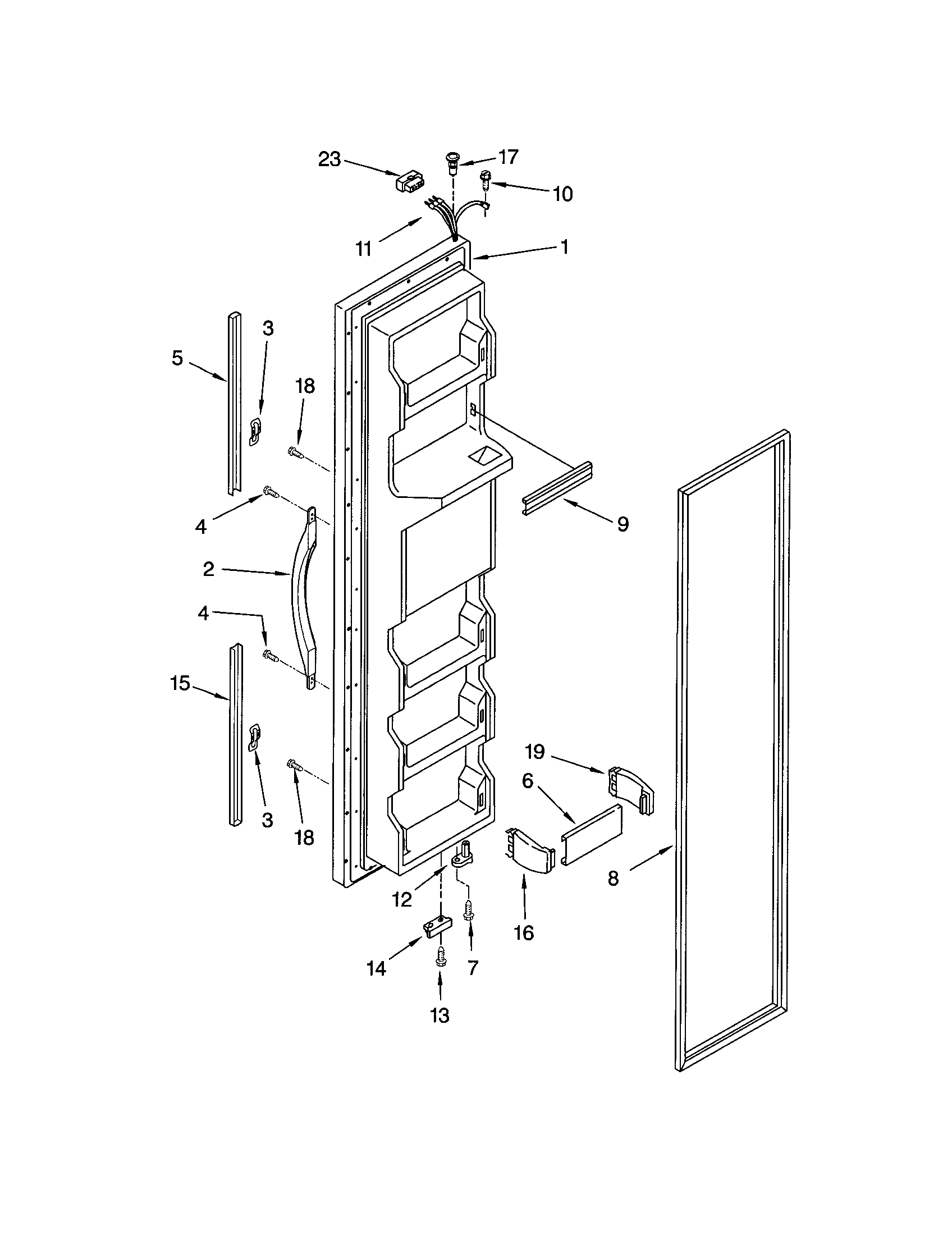 Kenmore 10652214103 freezer door diagram