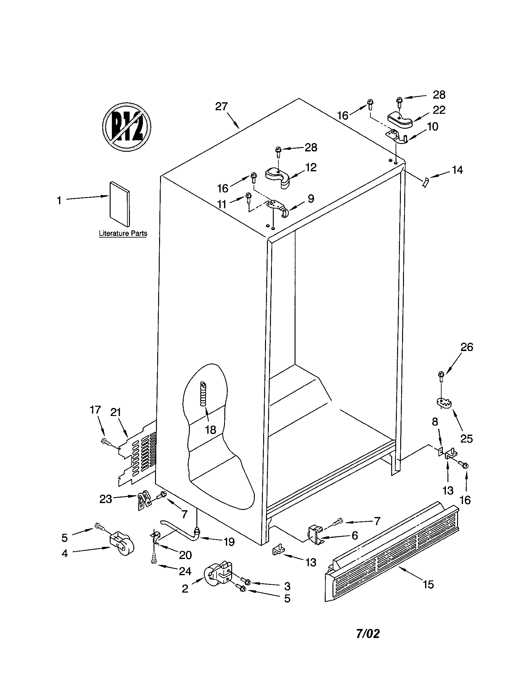 Kenmore 10652214102 cabinet diagram