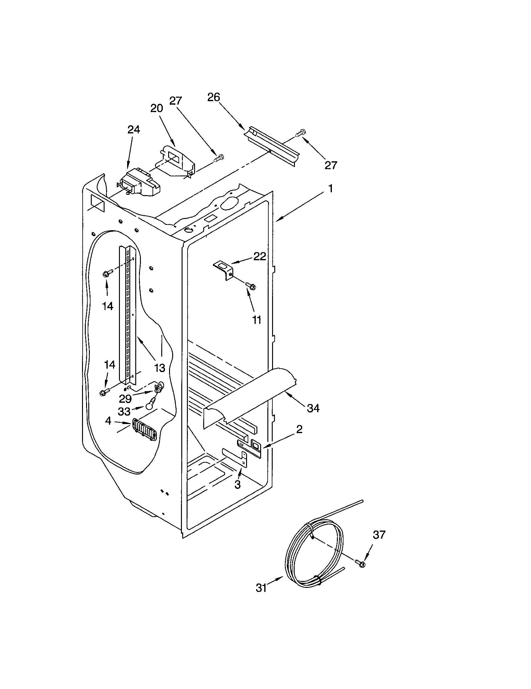 Kenmore 10652214102 refrigerator liner diagram
