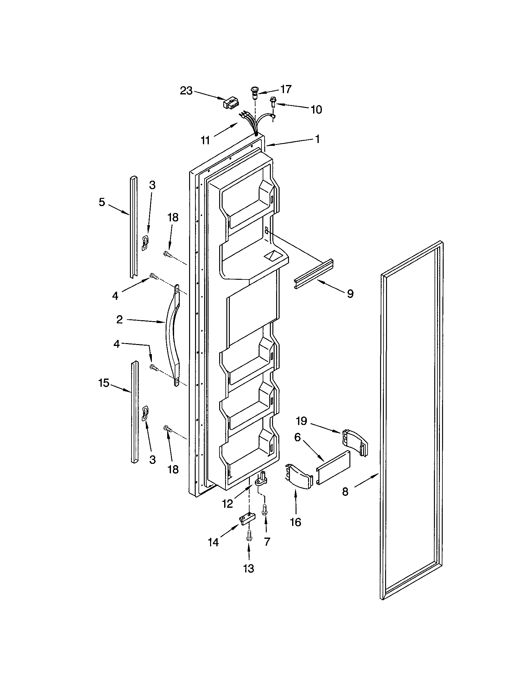 Kenmore 10652214102 freezer door diagram