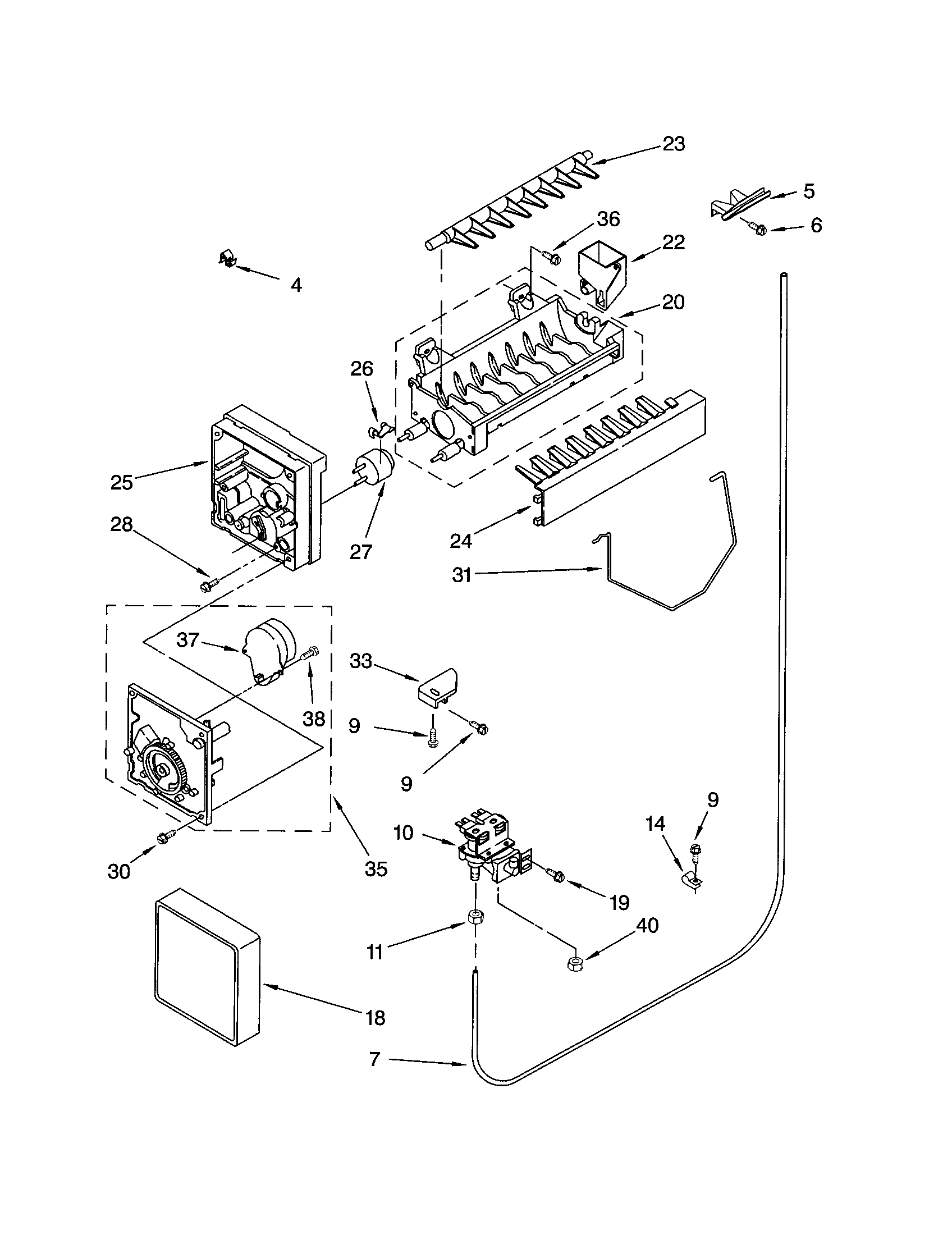 Kenmore 10652214102 icemaker diagram