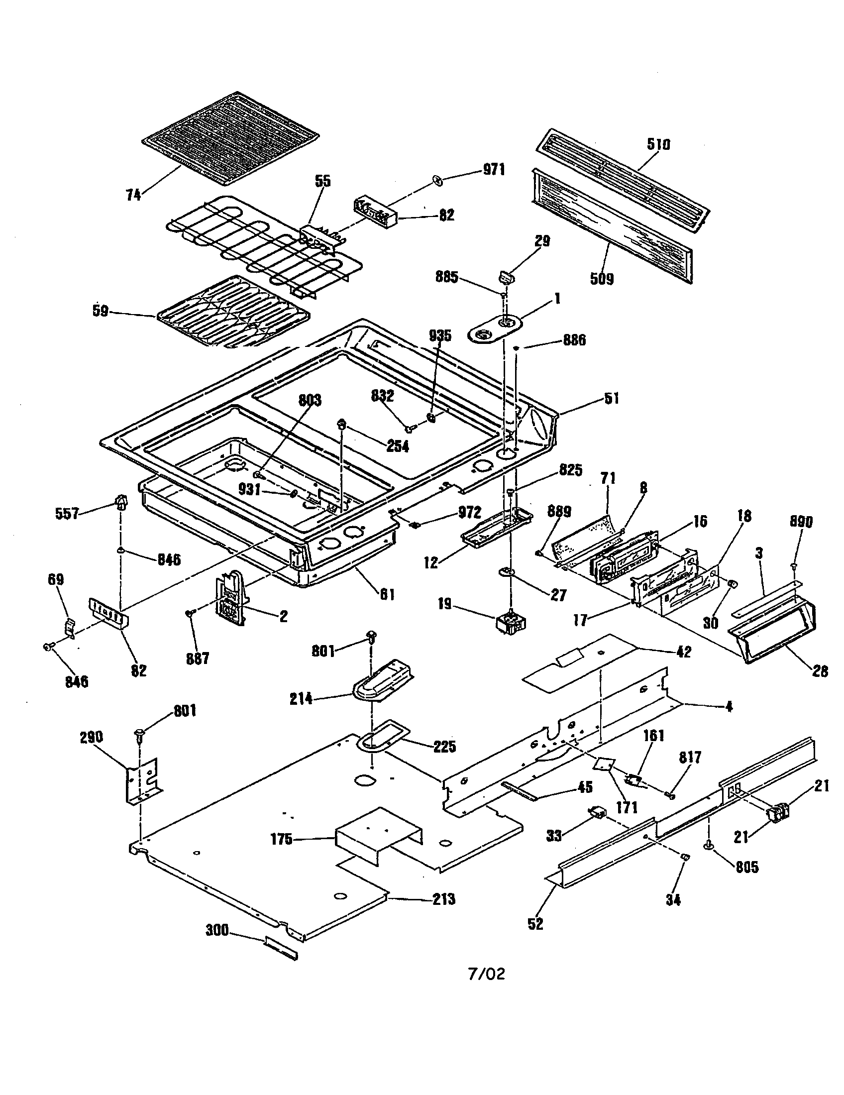 Hotpoint JSP60GN2 maintop/grill element diagram