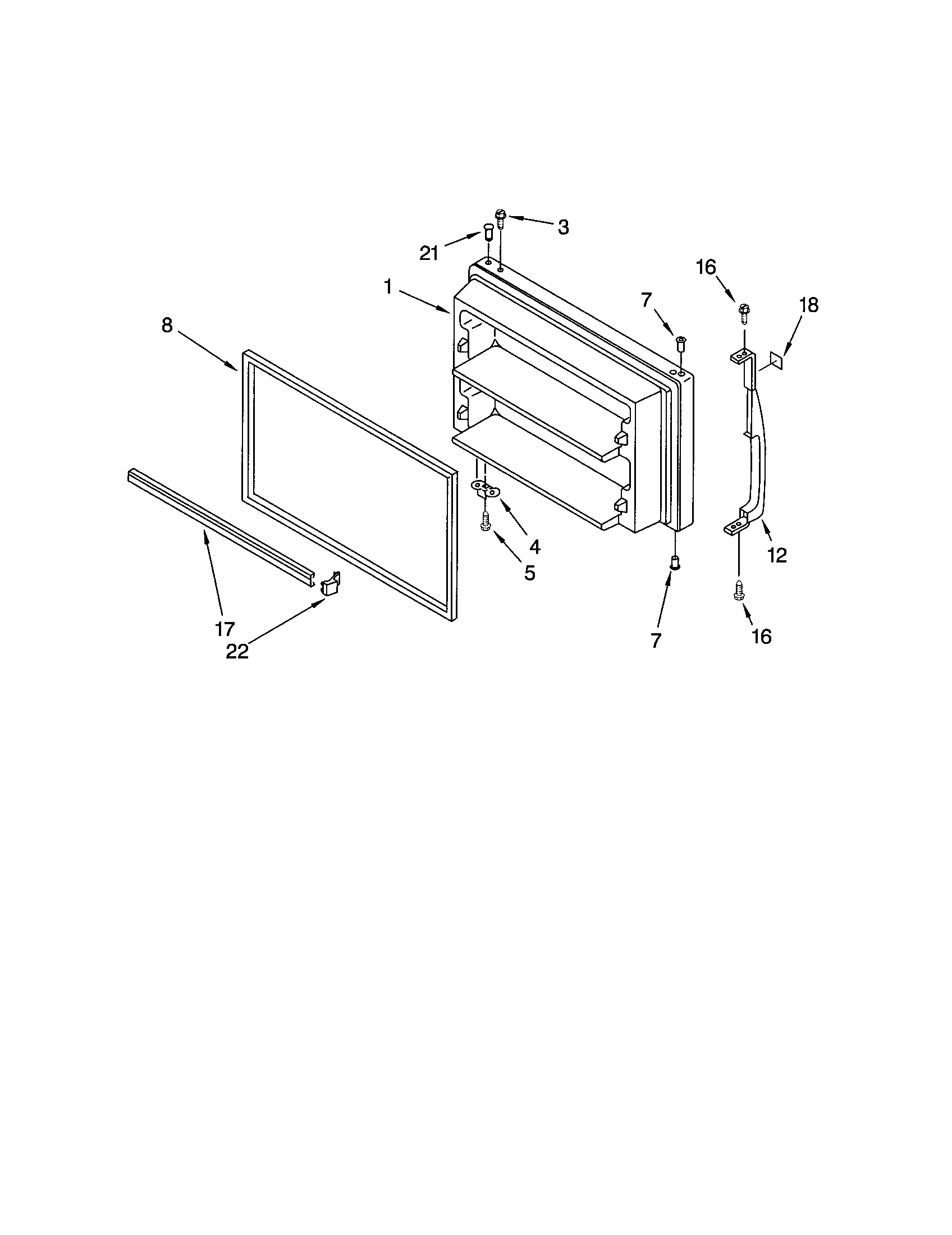 Kenmore 10661912102 freezer door diagram