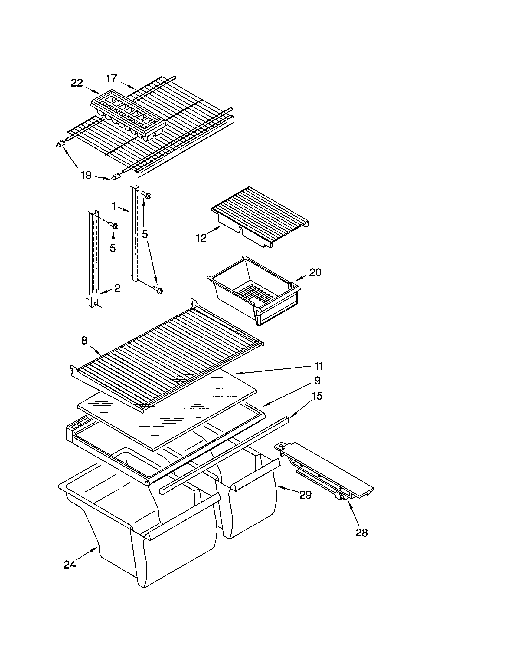 Kenmore 10661912102 shelf diagram