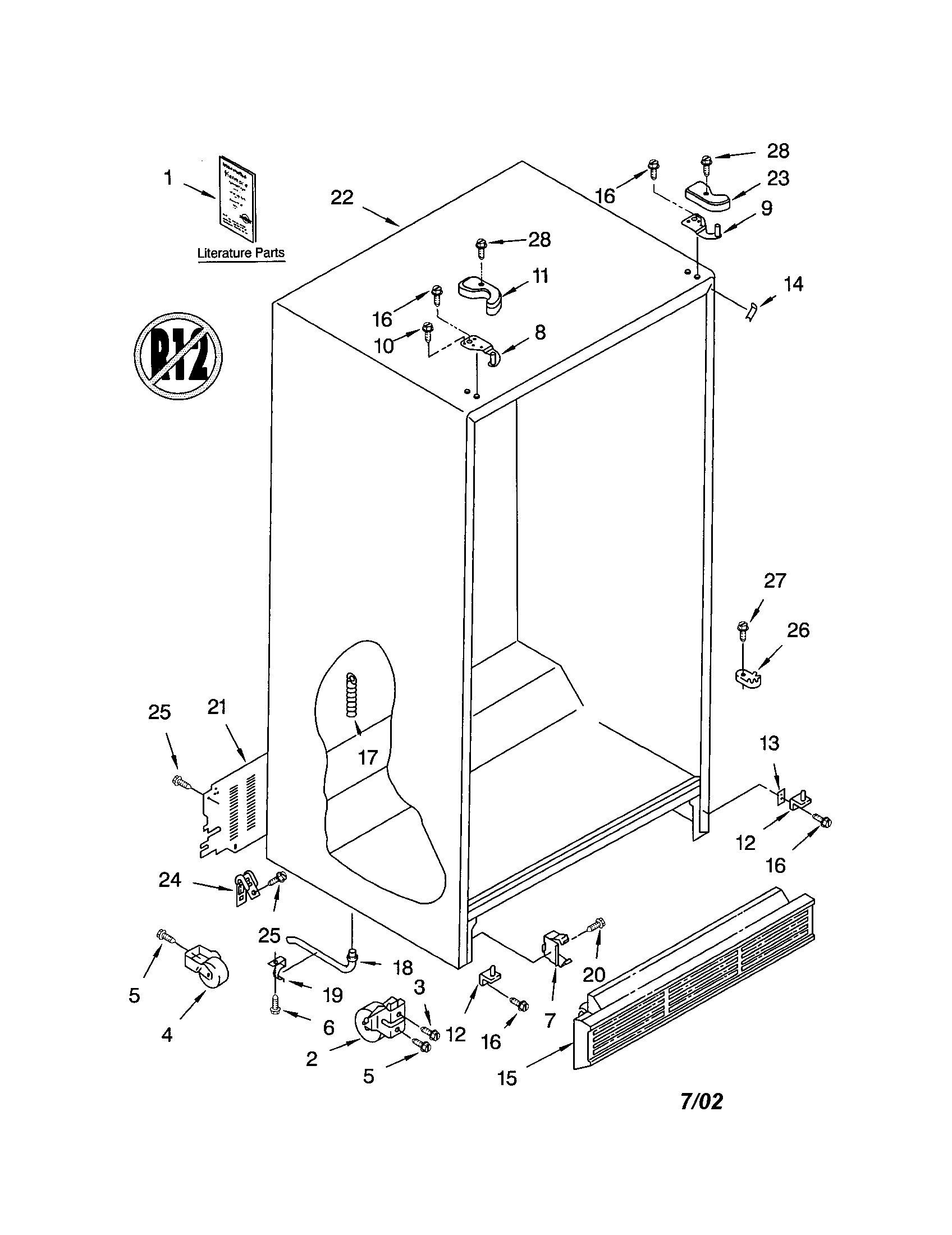 Kenmore 10652012103 cabinet diagram
