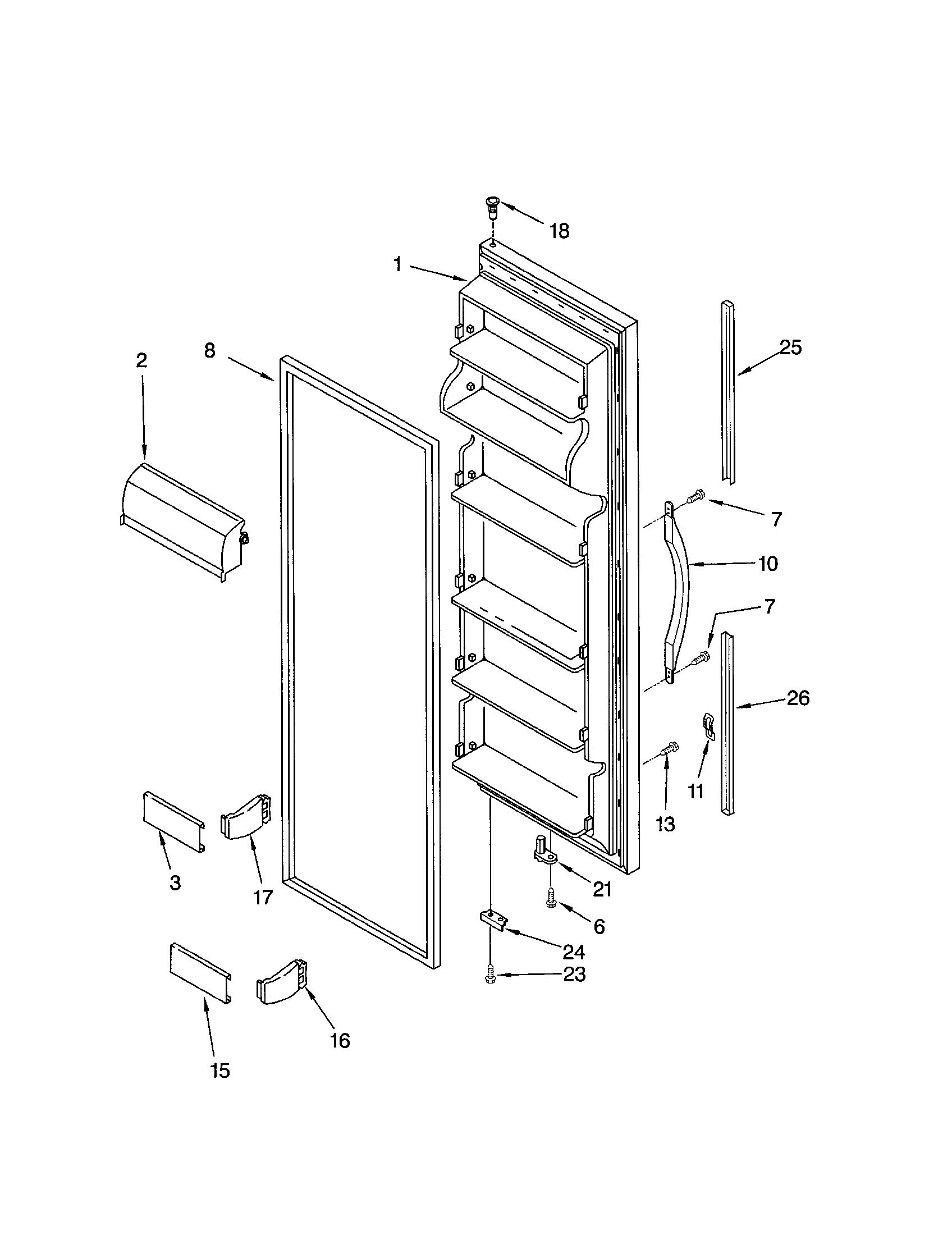 Kenmore 10652012103 refrigerator door diagram