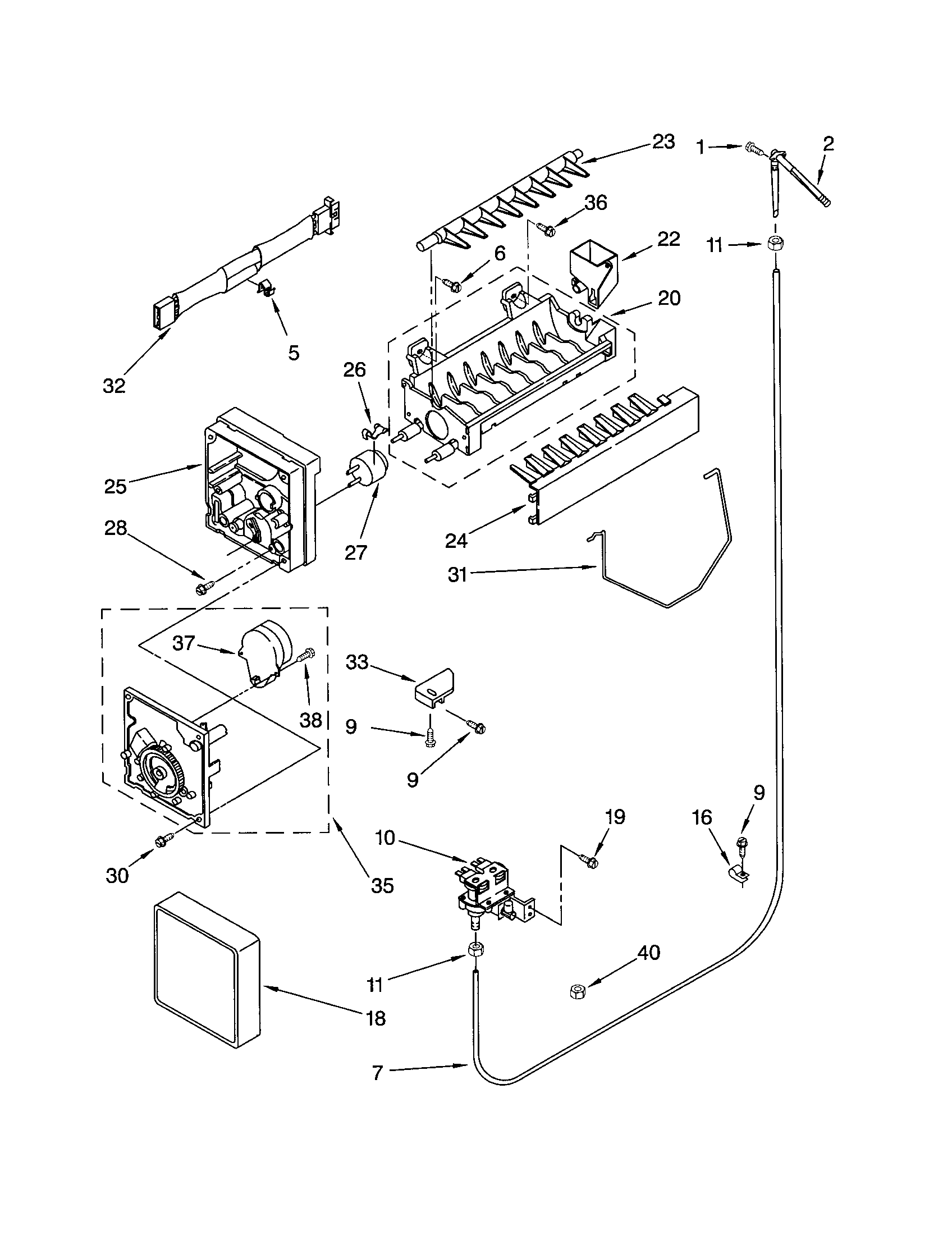 Kenmore 10652012103 icemaker diagram