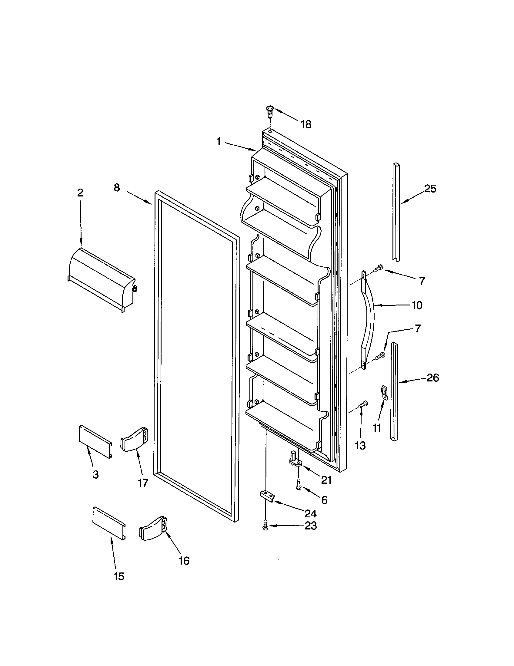 Kenmore 10652014104 refrigerator door diagram