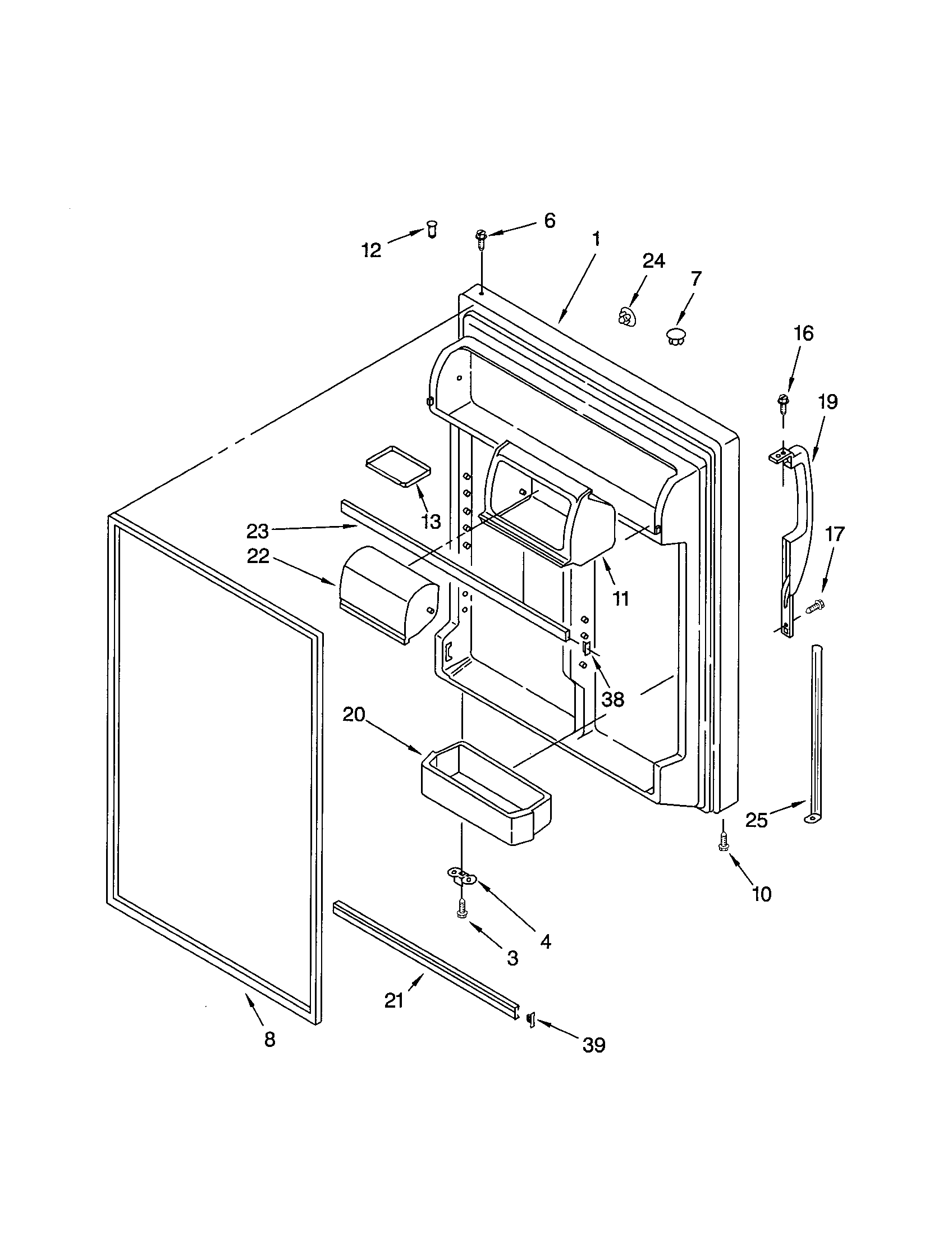 Kenmore 10672272101 refrigerator door diagram