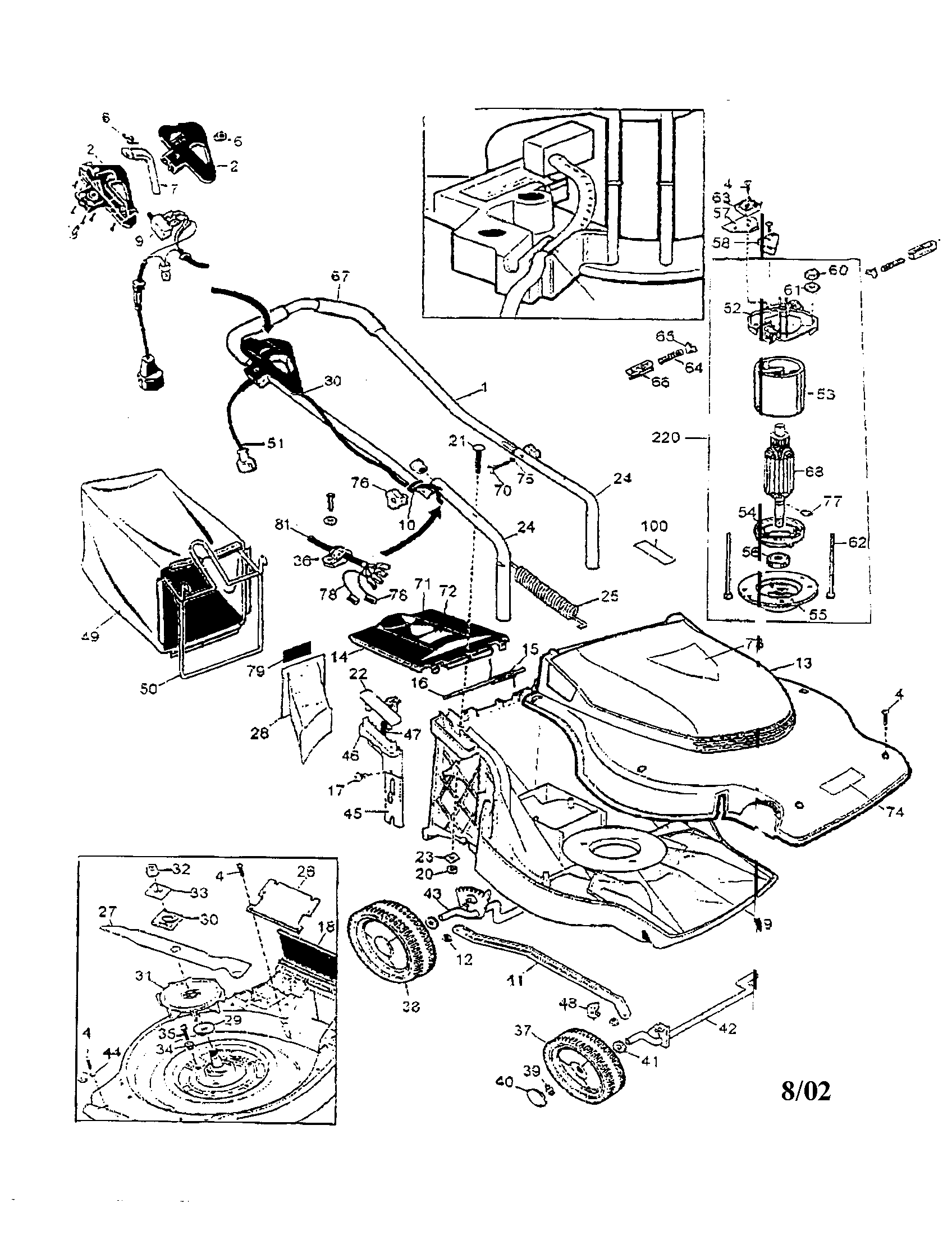 Black & Decker MM850 lawn mower diagram