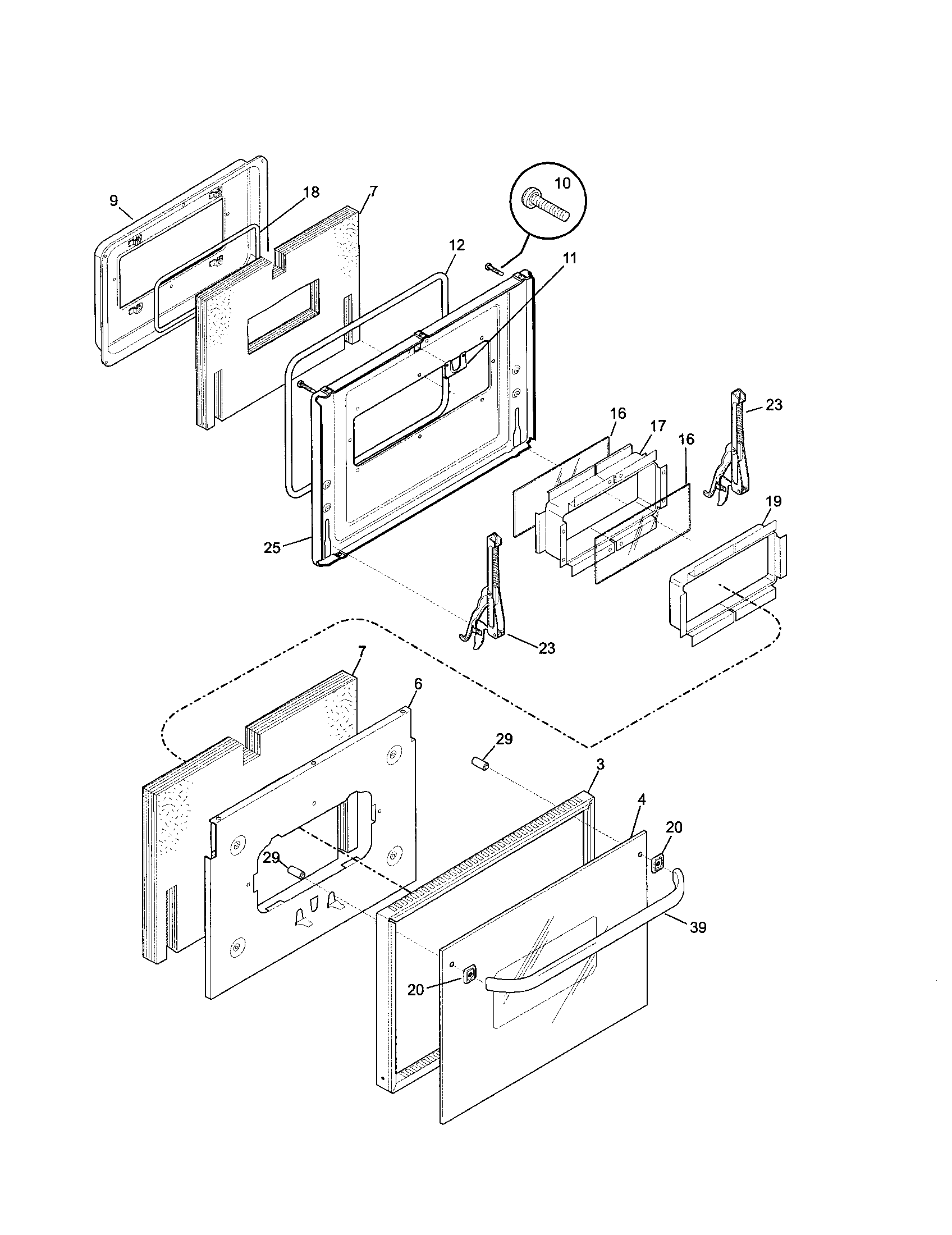 Frigidaire FEB556CESH door diagram
