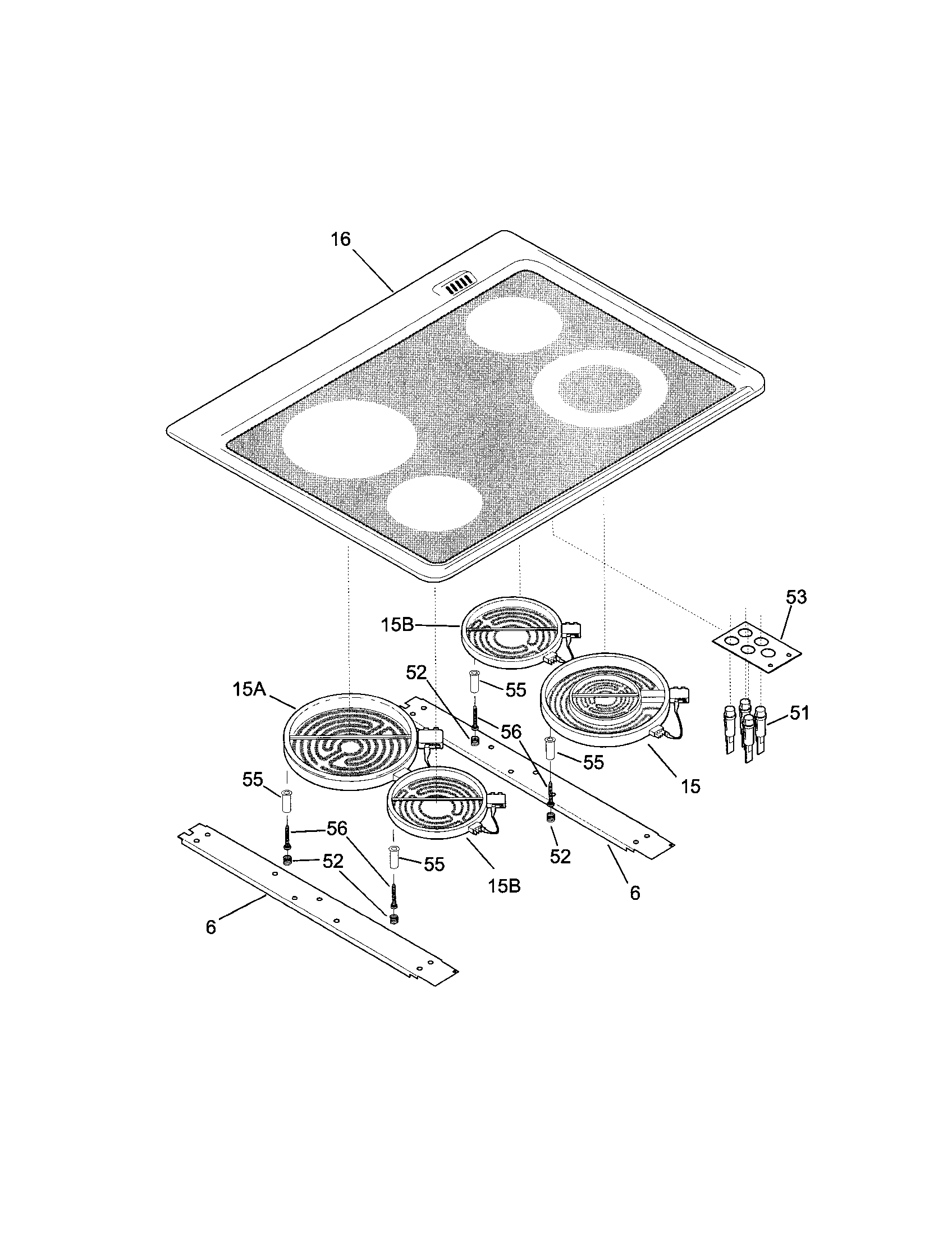Frigidaire FED367CEBD top diagram