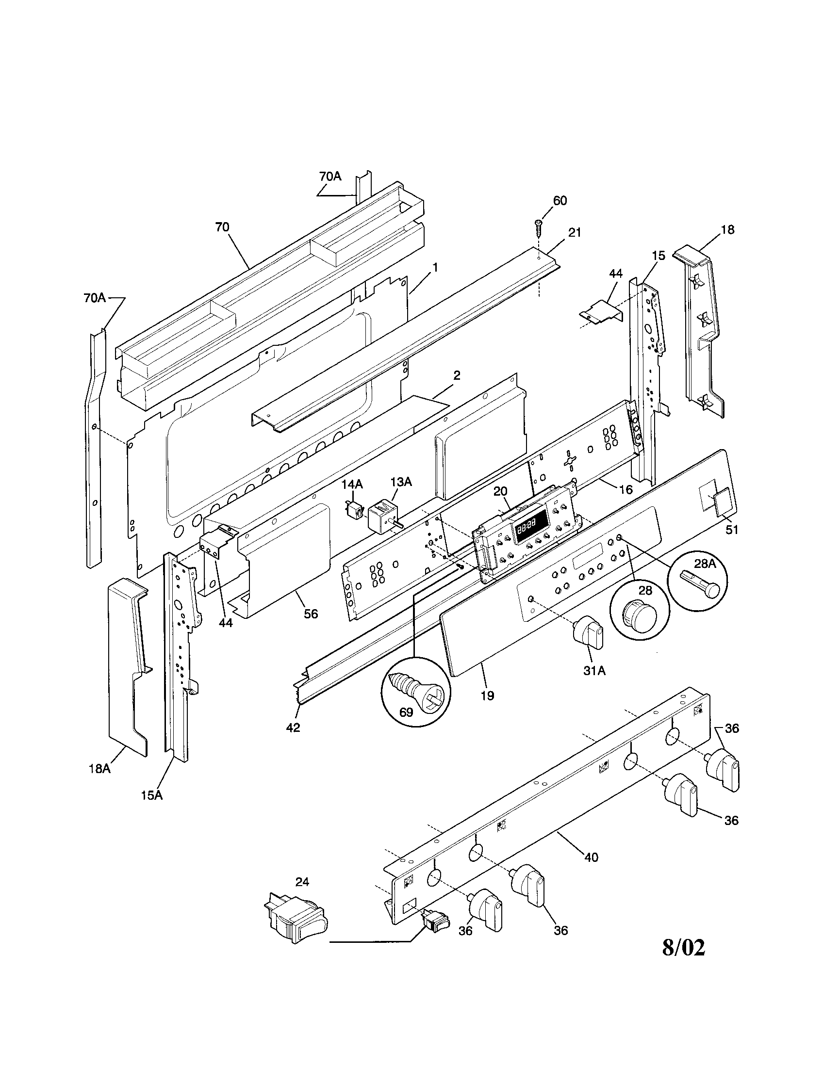 Frigidaire FGF379WECM backguard diagram