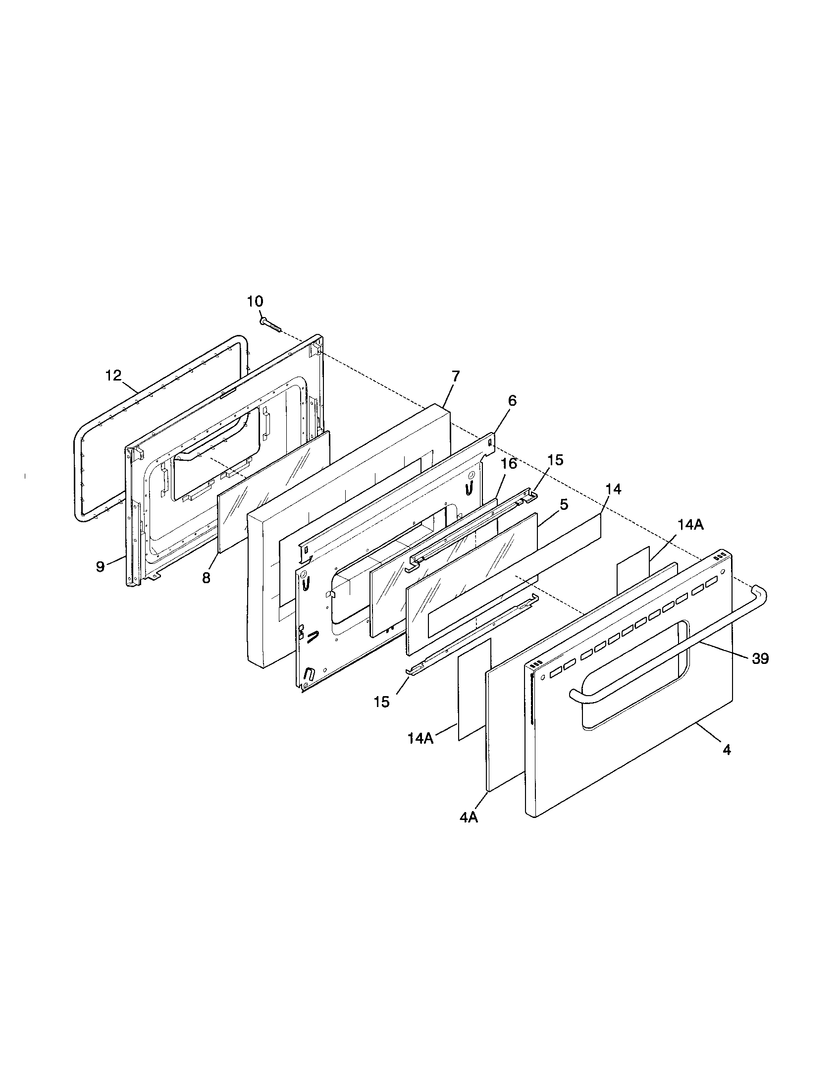 Frigidaire FGF379WECM door diagram