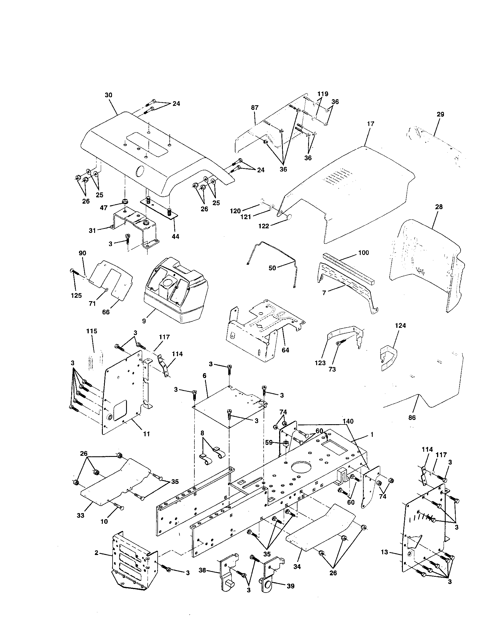 Craftsman 917256711 chassis and enclosures diagram