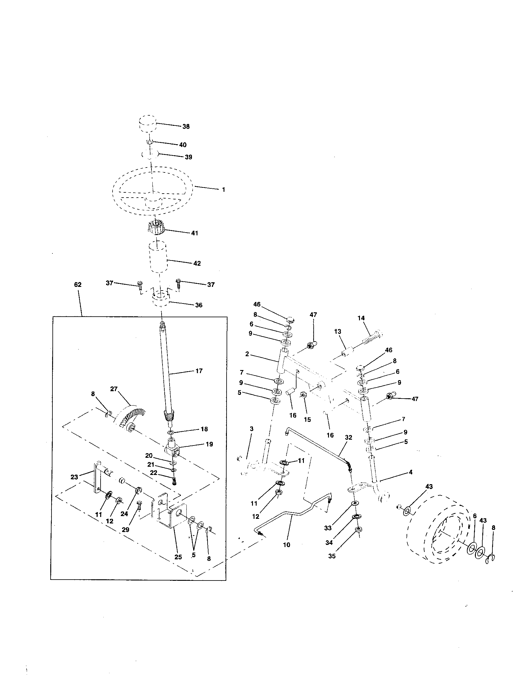 Craftsman 917256711 steering assembly diagram
