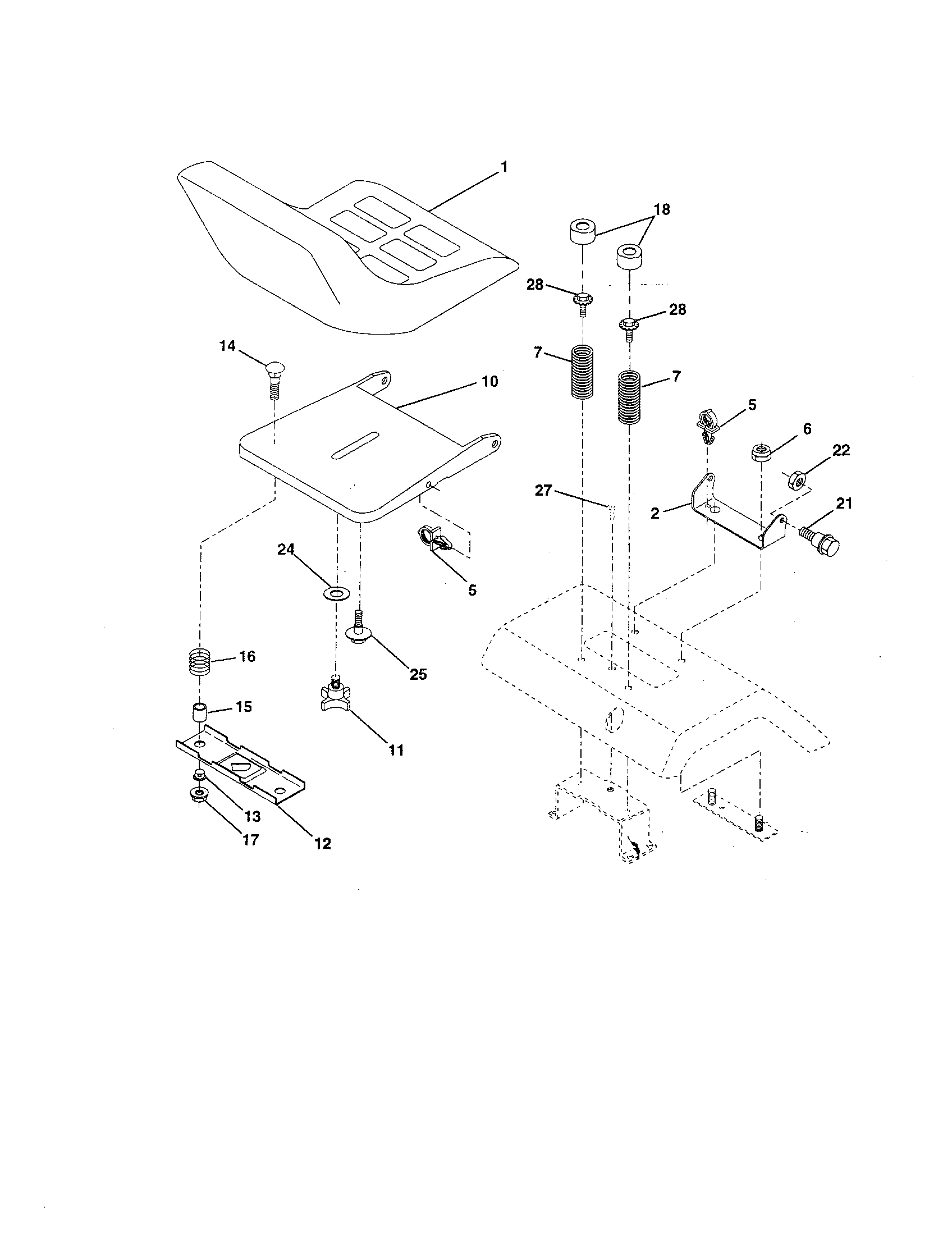 Craftsman 917256711 seat assembly diagram