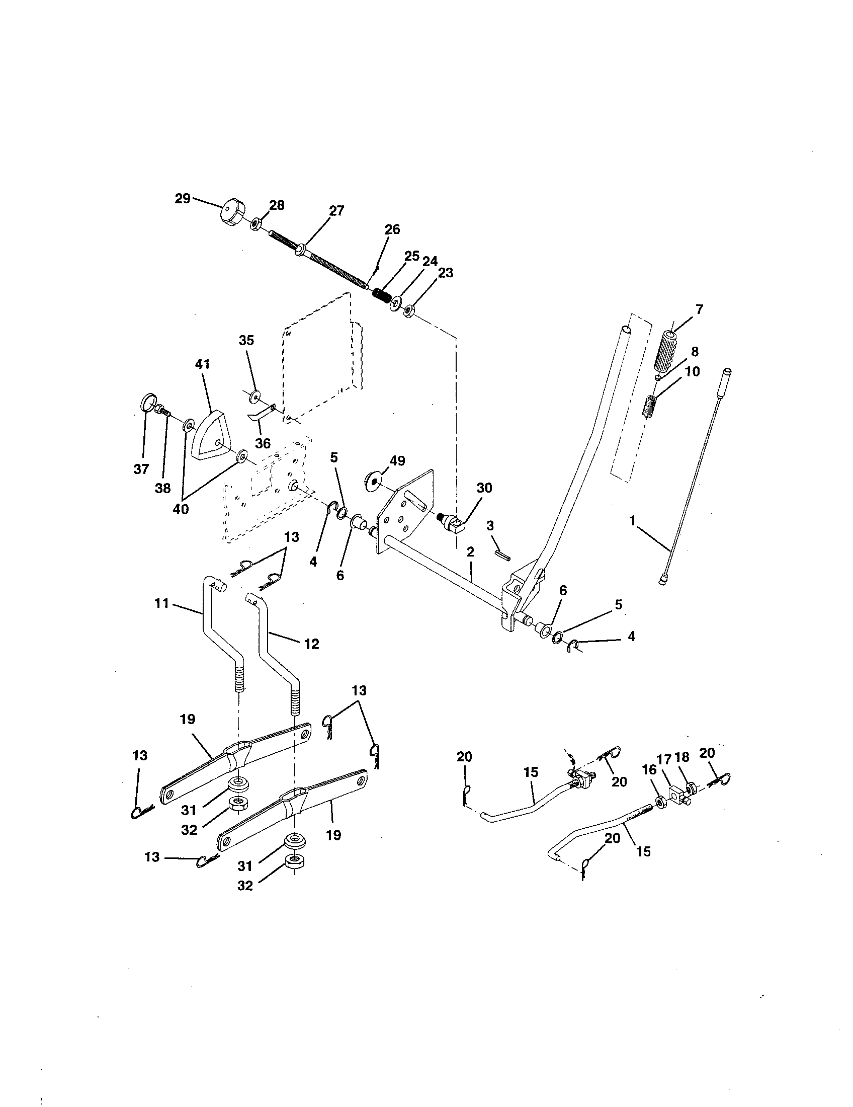 Craftsman 917256711 mower lift diagram