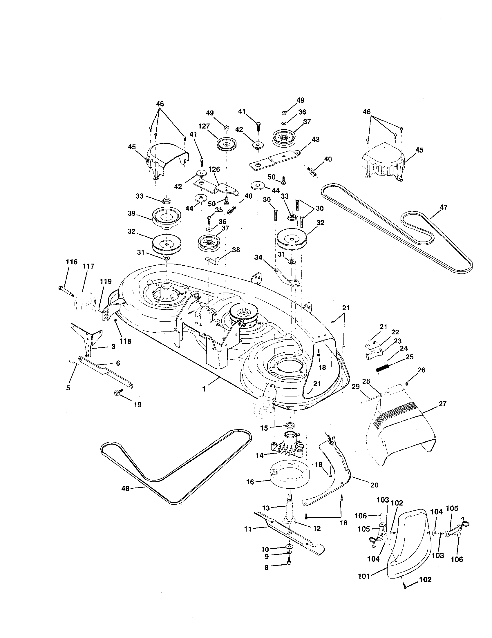 Craftsman 917256711 mower deck diagram