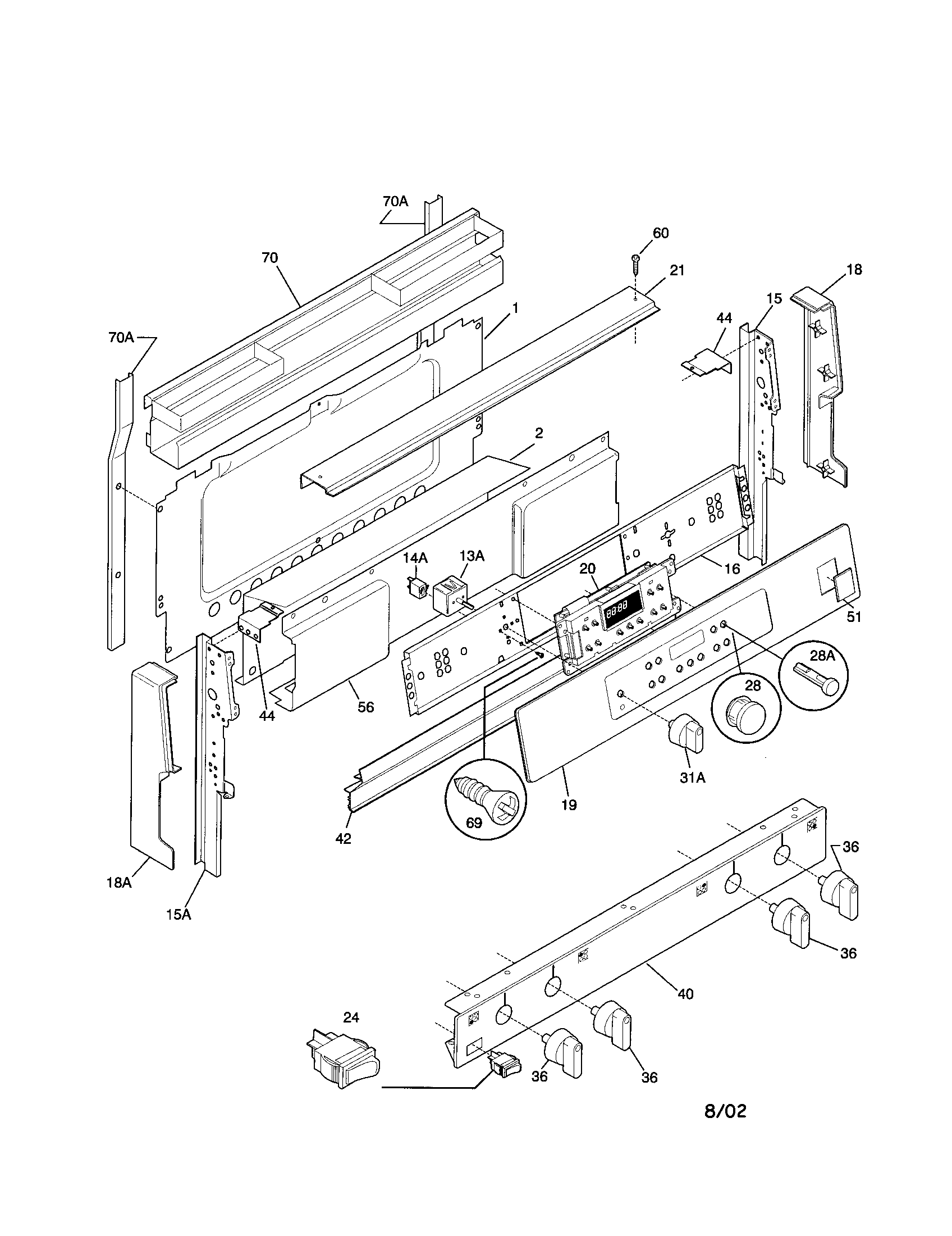 Frigidaire FGF379WECN backguard diagram