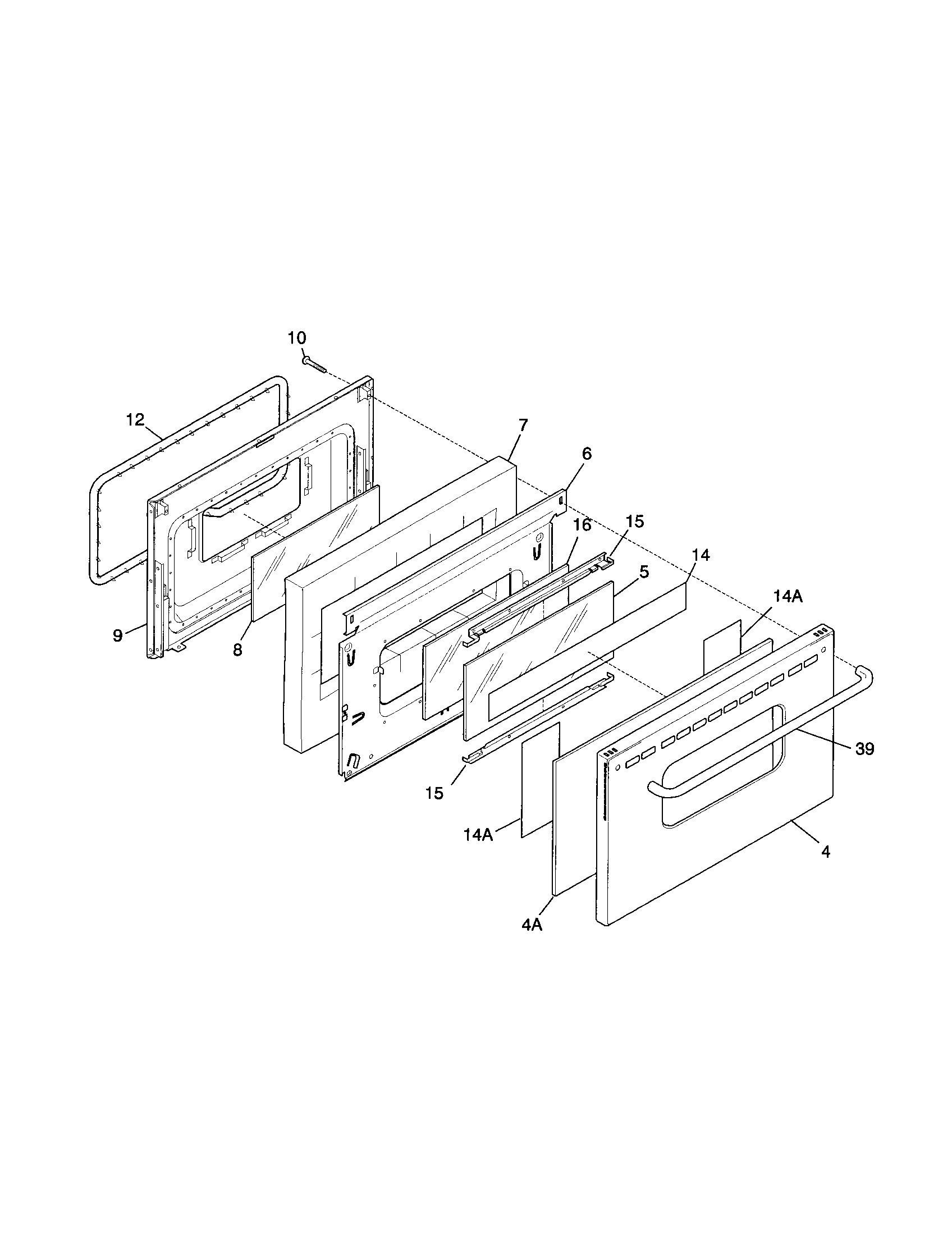 Frigidaire FGF379WECN door diagram
