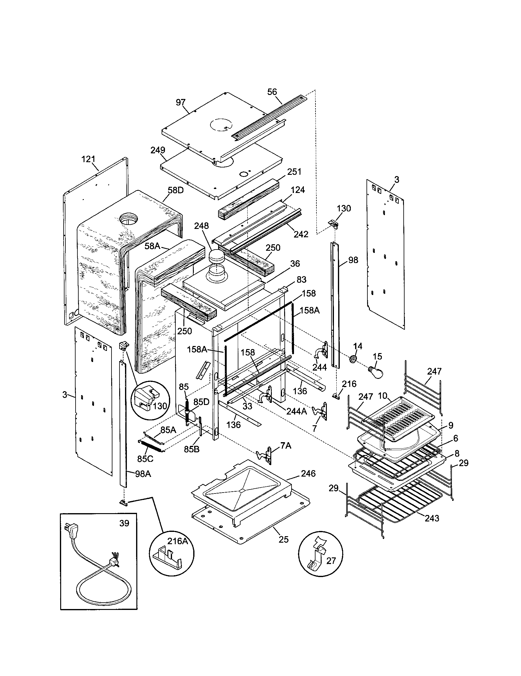 Frigidaire FGB24T3ABA body diagram