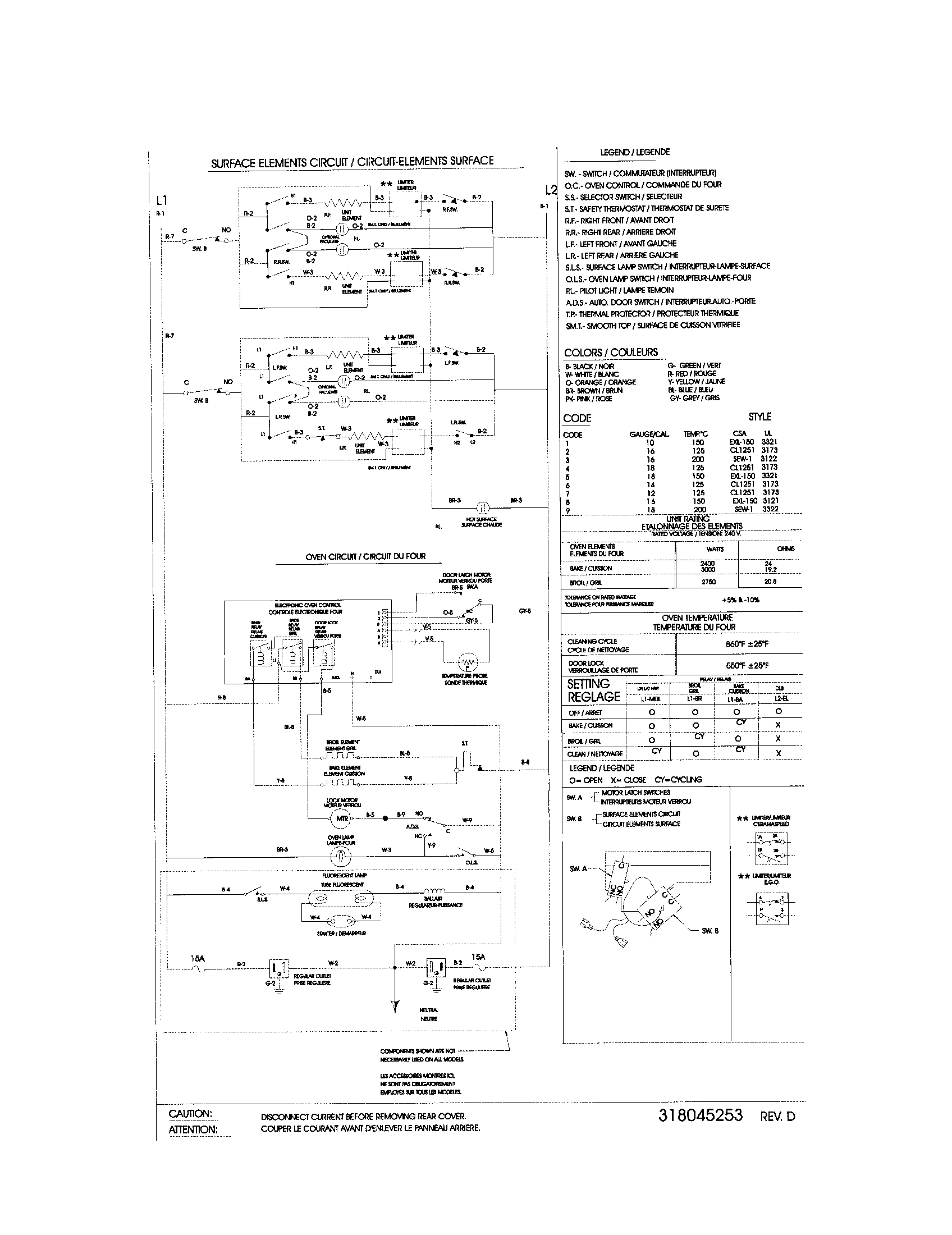 Frigidaire FEF357CGSA wiring diagram diagram