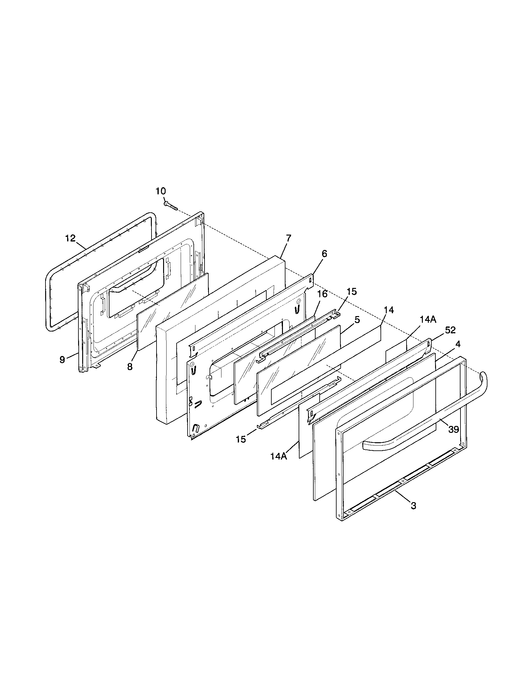 Frigidaire FEF369CGTD door diagram