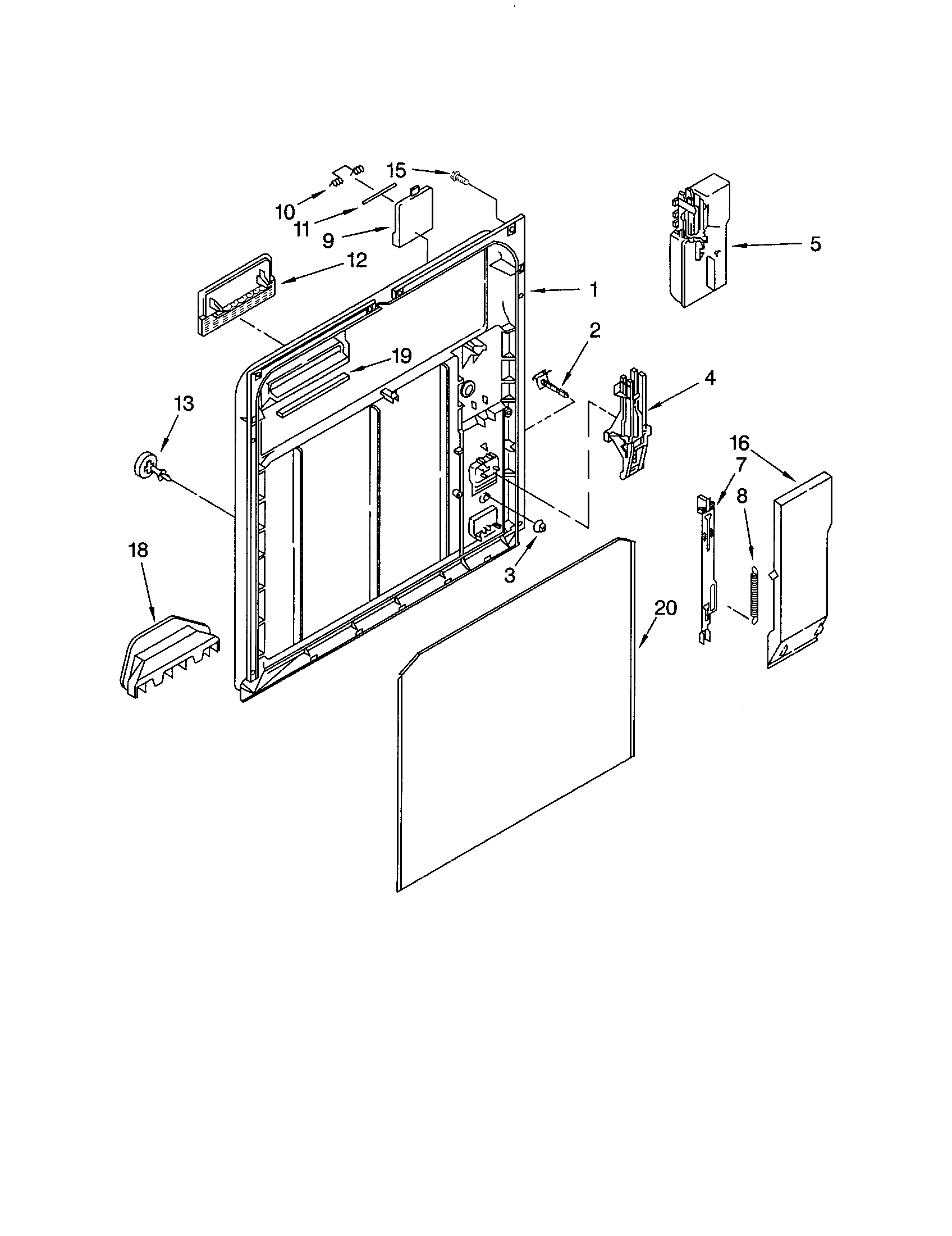 Kenmore 66516717000 inner door diagram