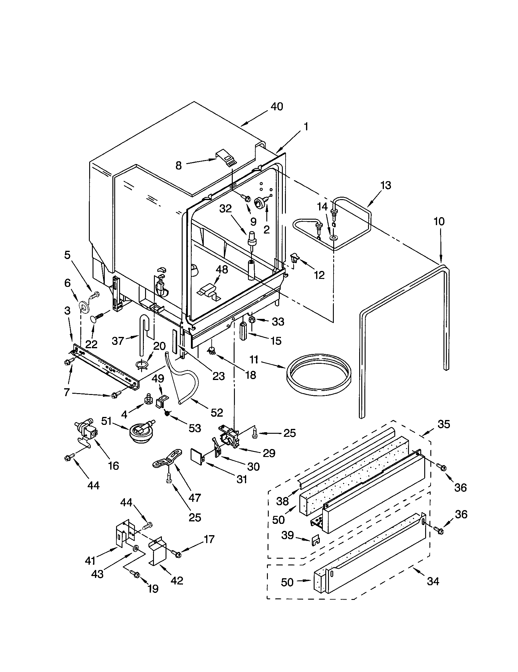 Kenmore 66516717000 tub assembly diagram