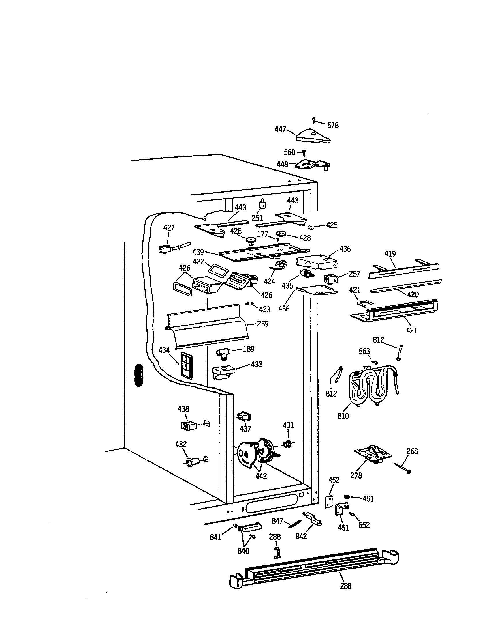 GE TFH30PRTABB refrigerator fresh foor section diagram