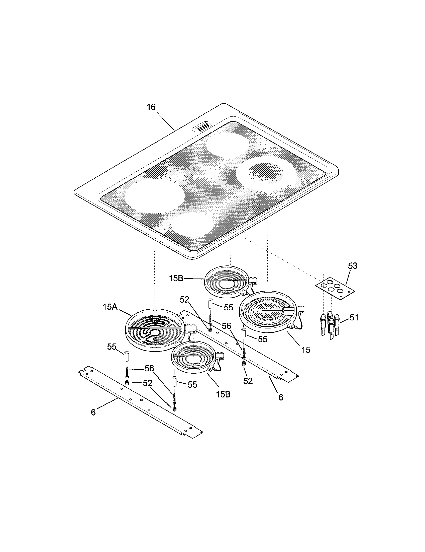 Frigidaire FED367CEBE top diagram