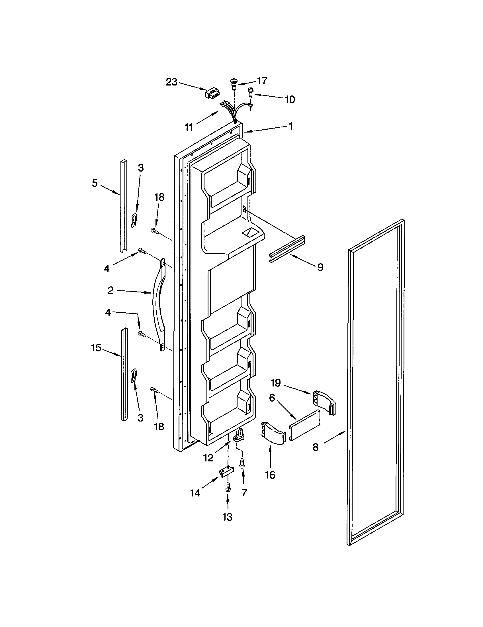 Kenmore 10652214104 freezer door diagram