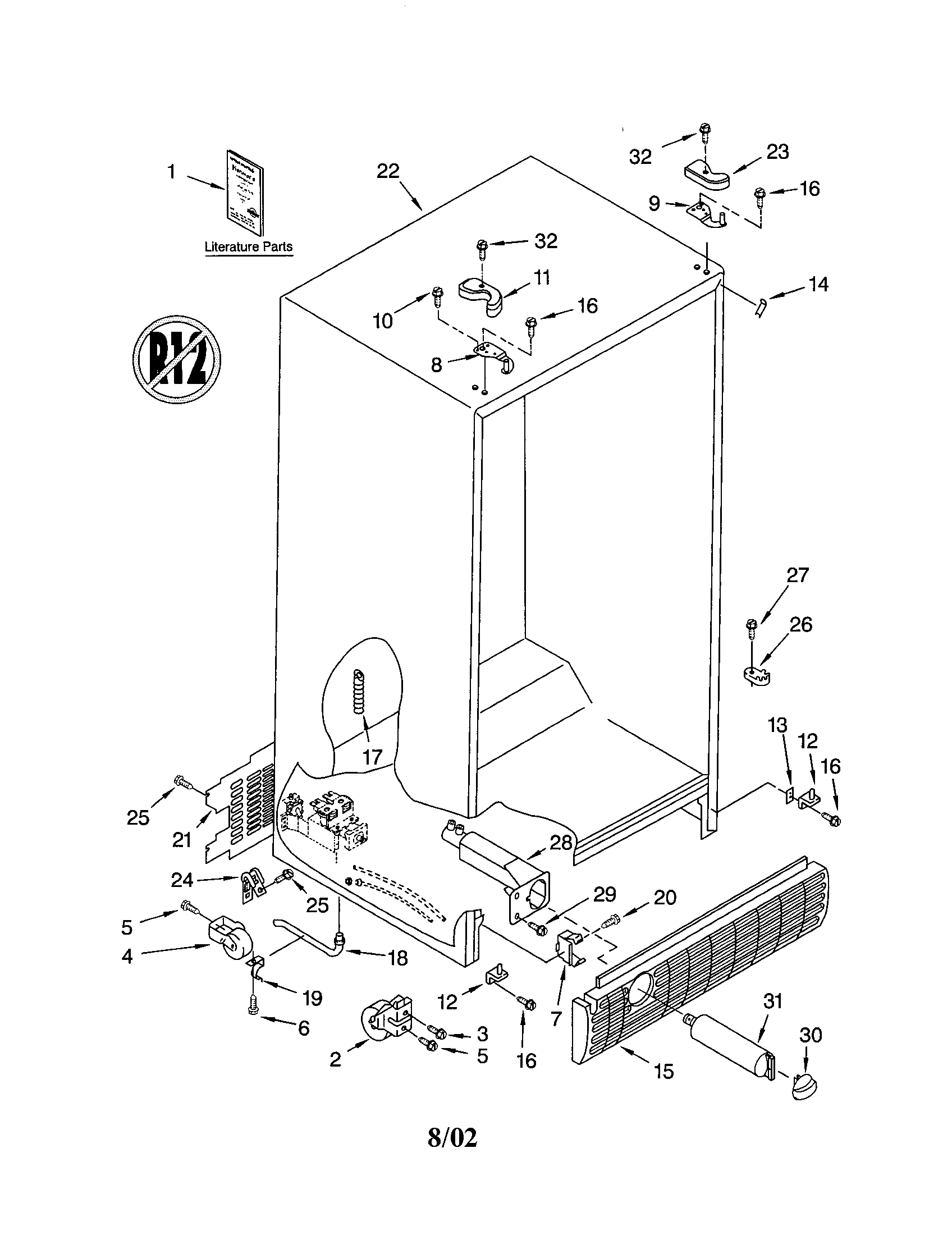 Kenmore 10652224102 cabinet diagram