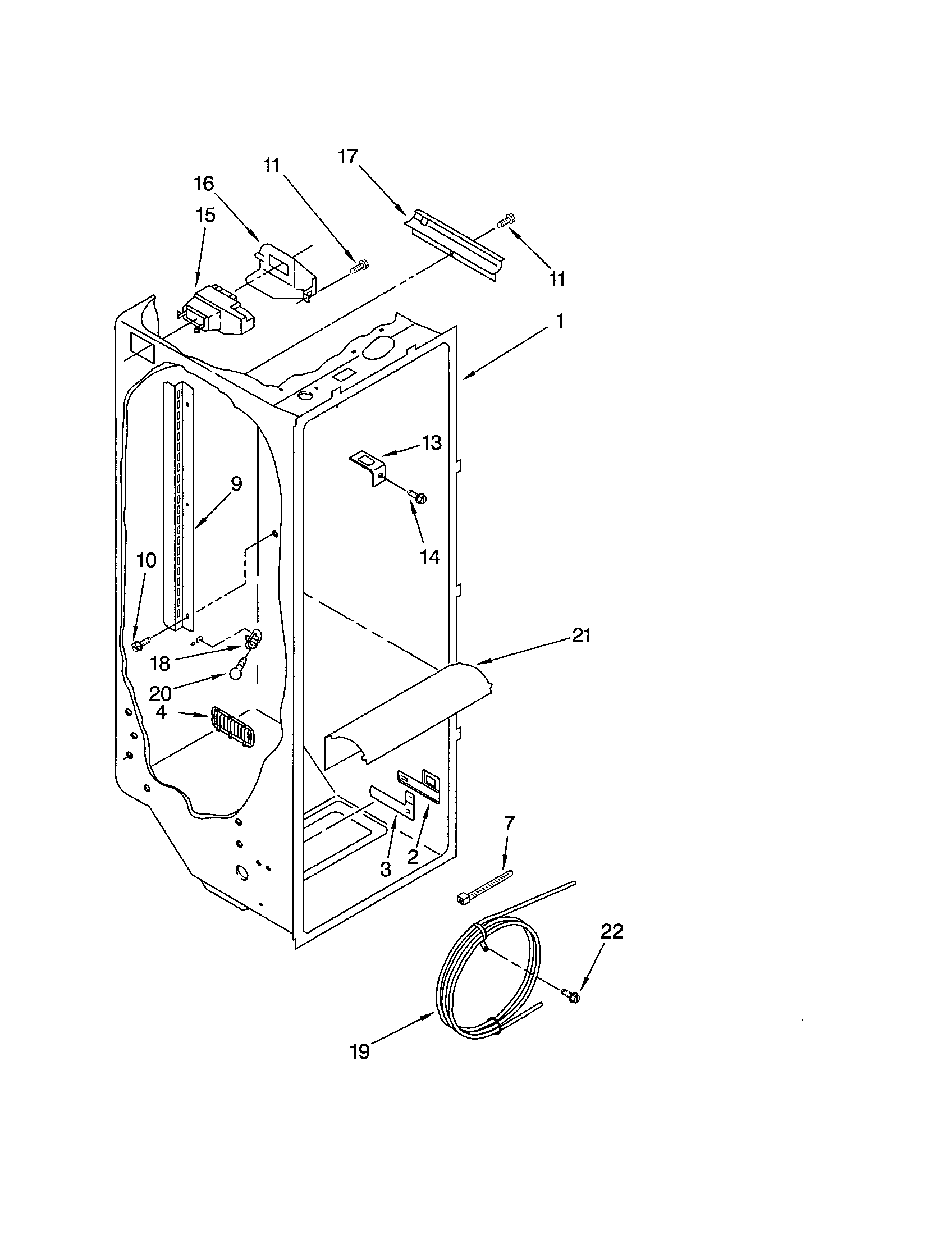 Kenmore 10652224102 refrigerator liner diagram