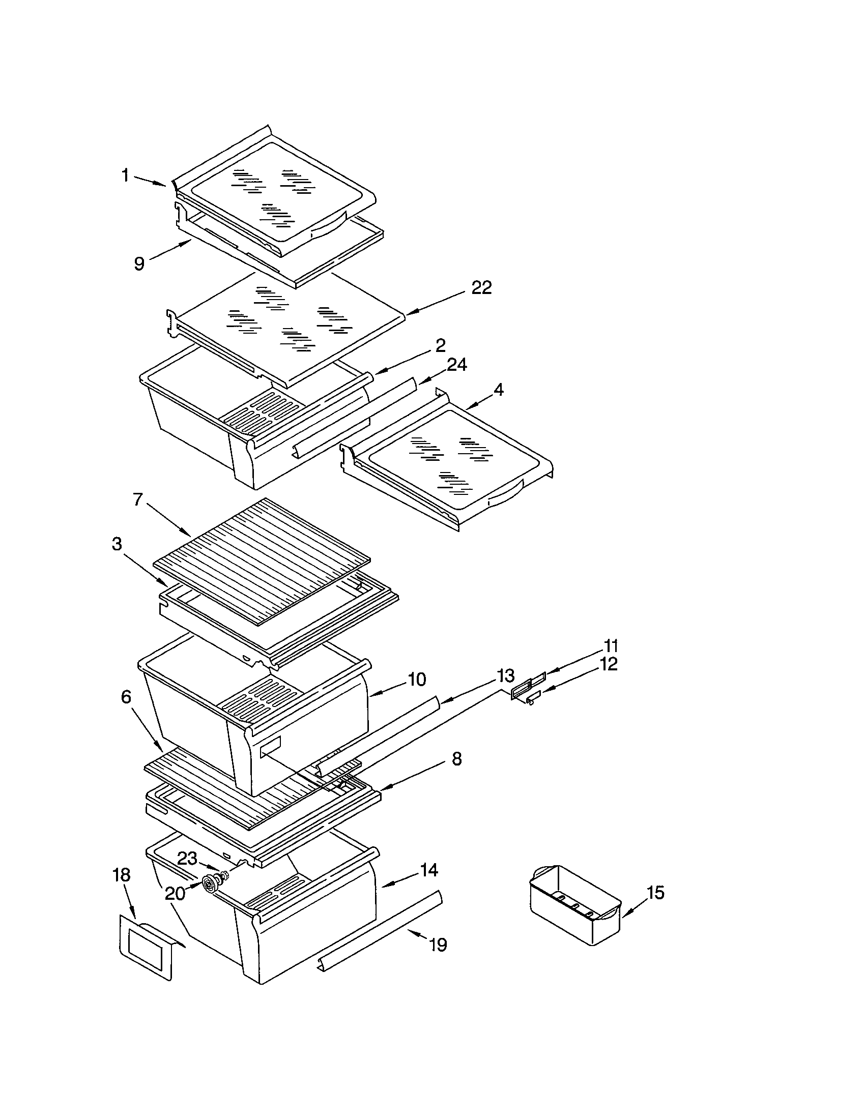 Kenmore 10652224102 refrigerator shelf diagram
