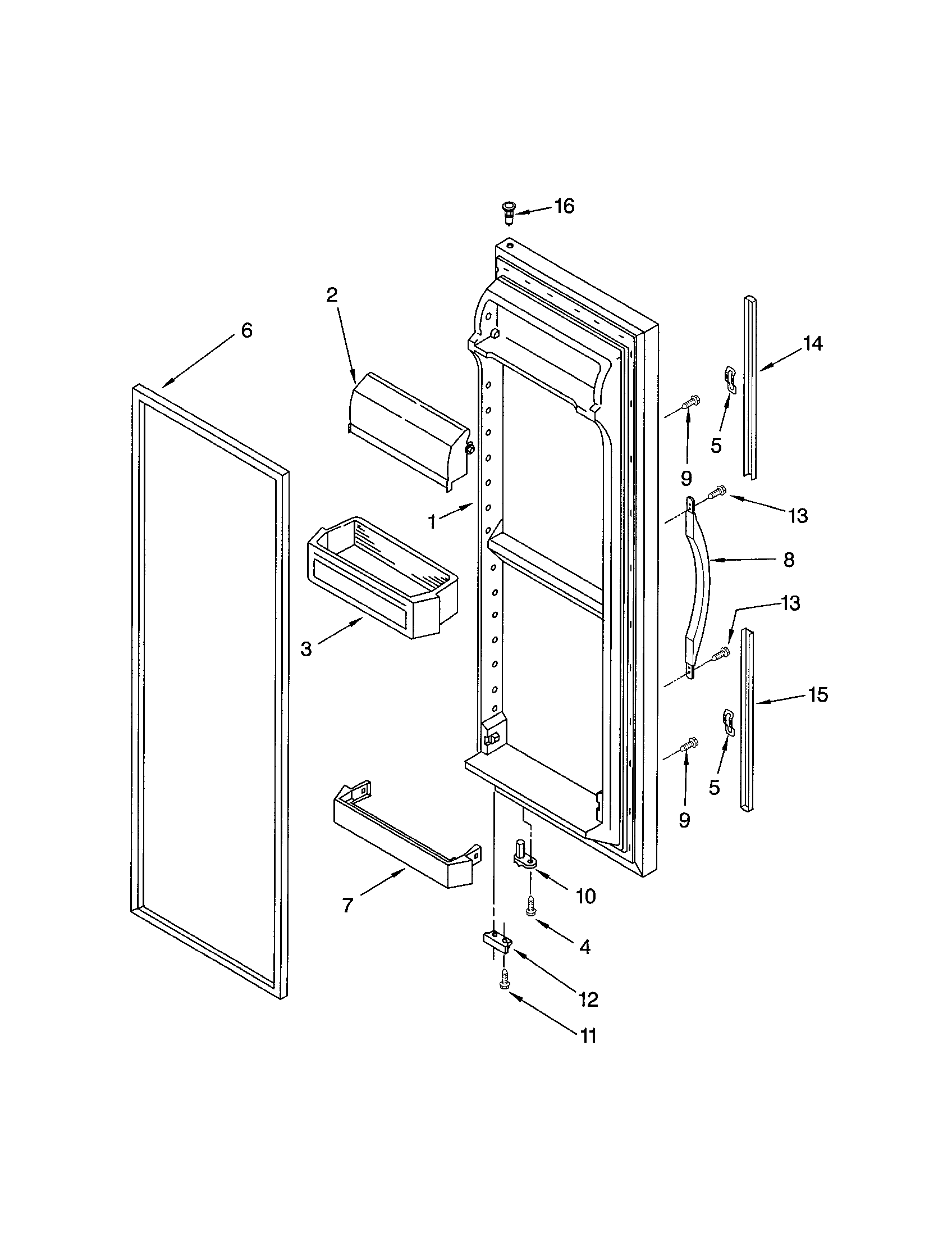 Kenmore 10652224102 refrigerator door diagram