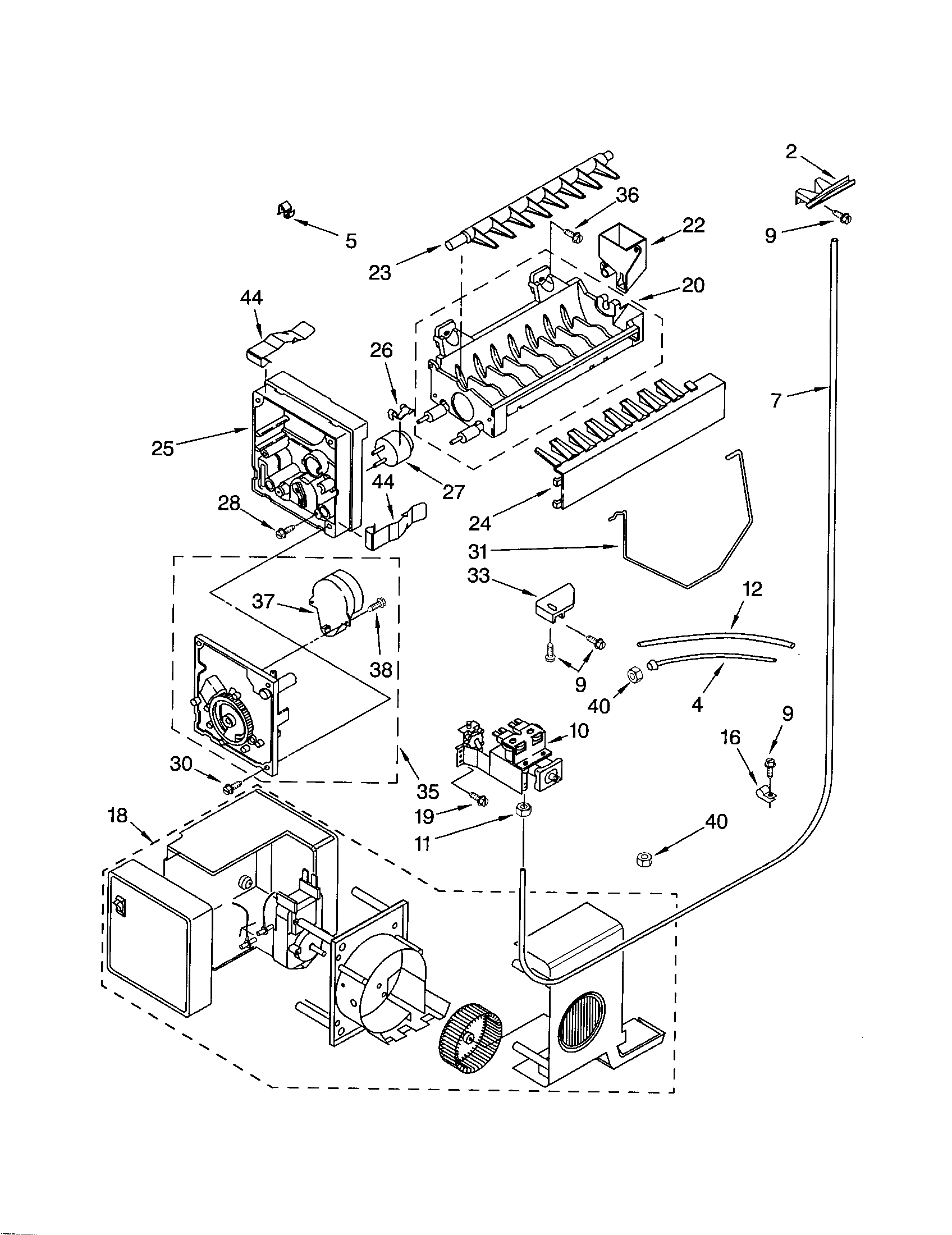 Kenmore 10652224102 icemaker diagram