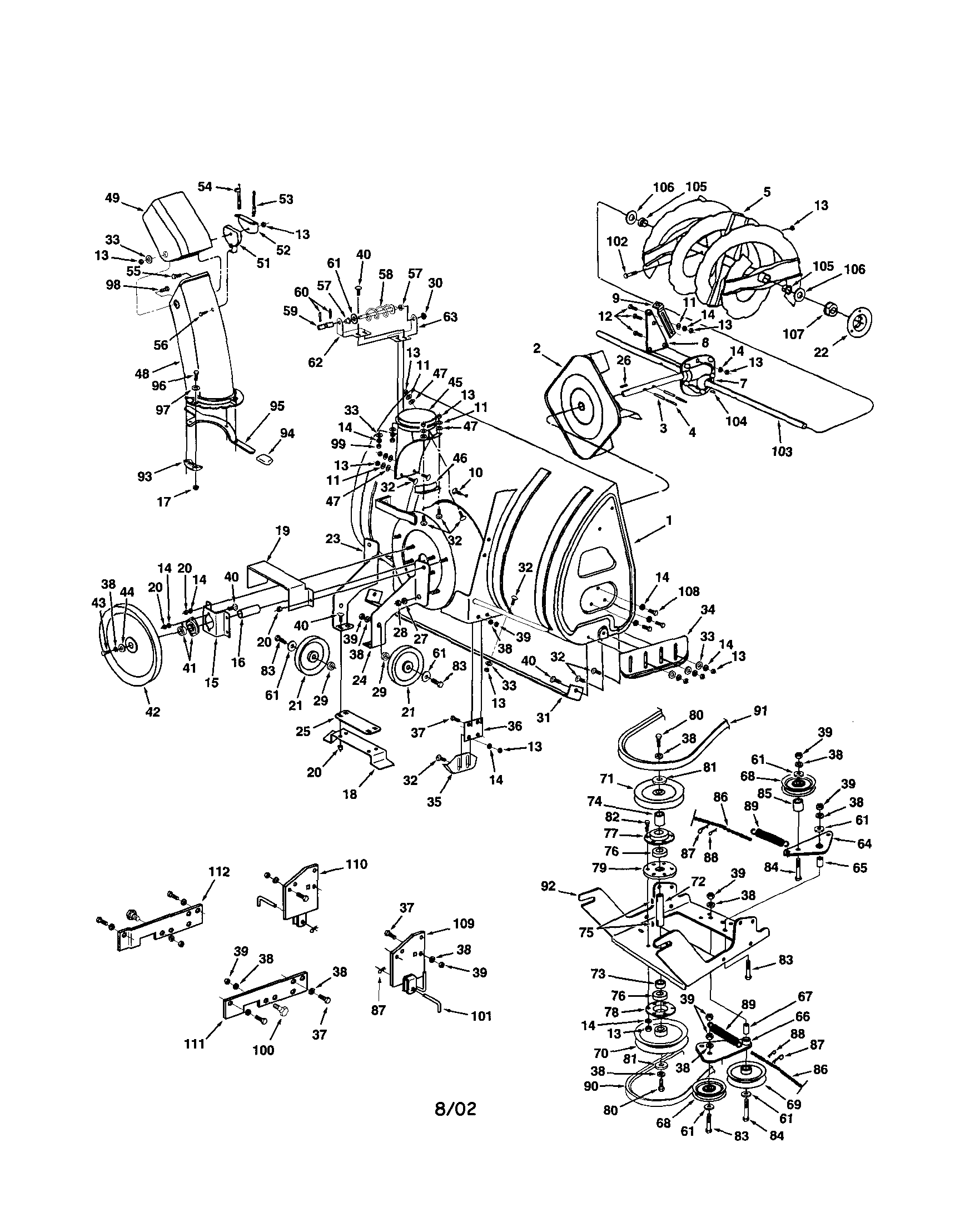 Craftsman 486248462 housing/gear/chain diagram