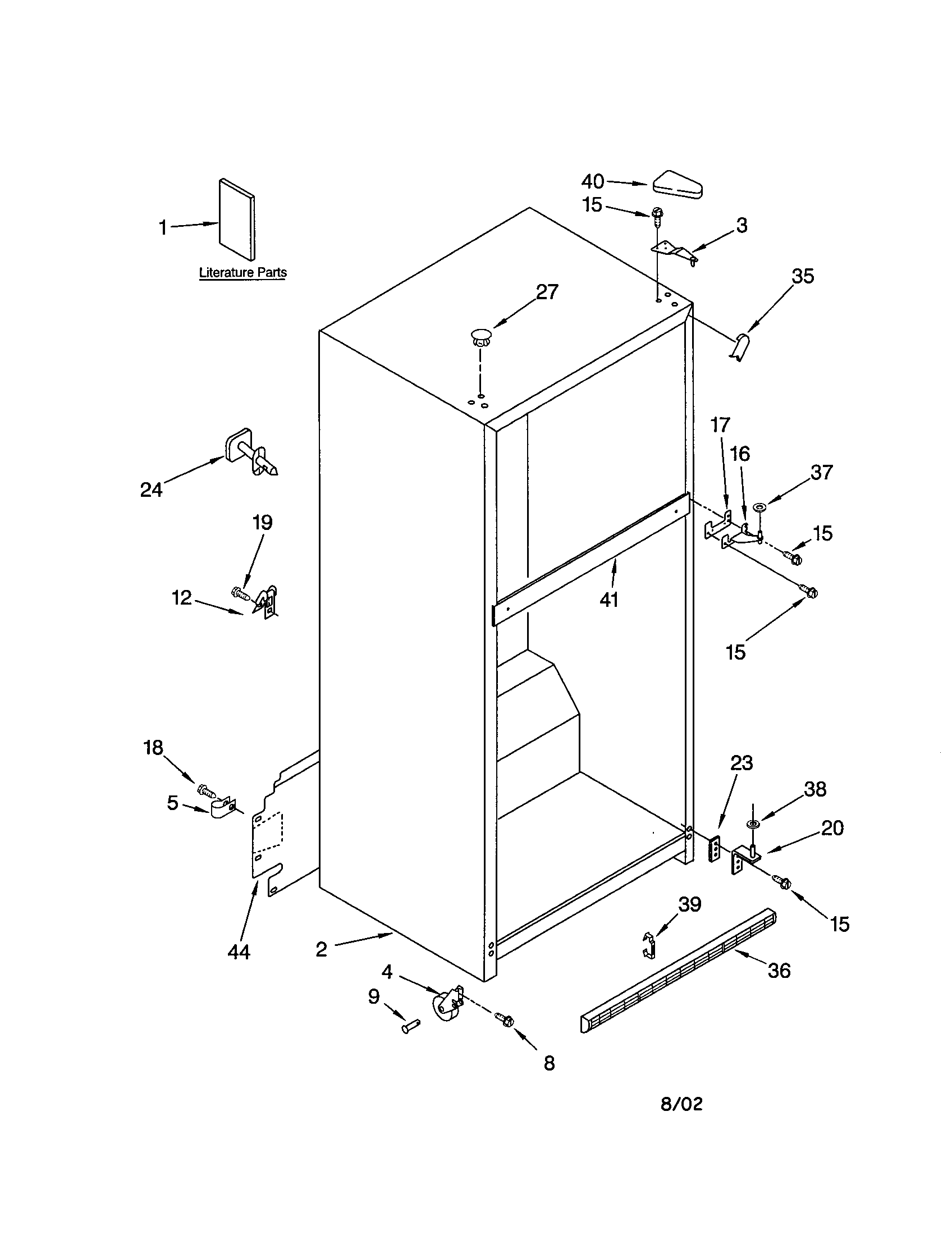 Kenmore 10660832100 cabinet diagram