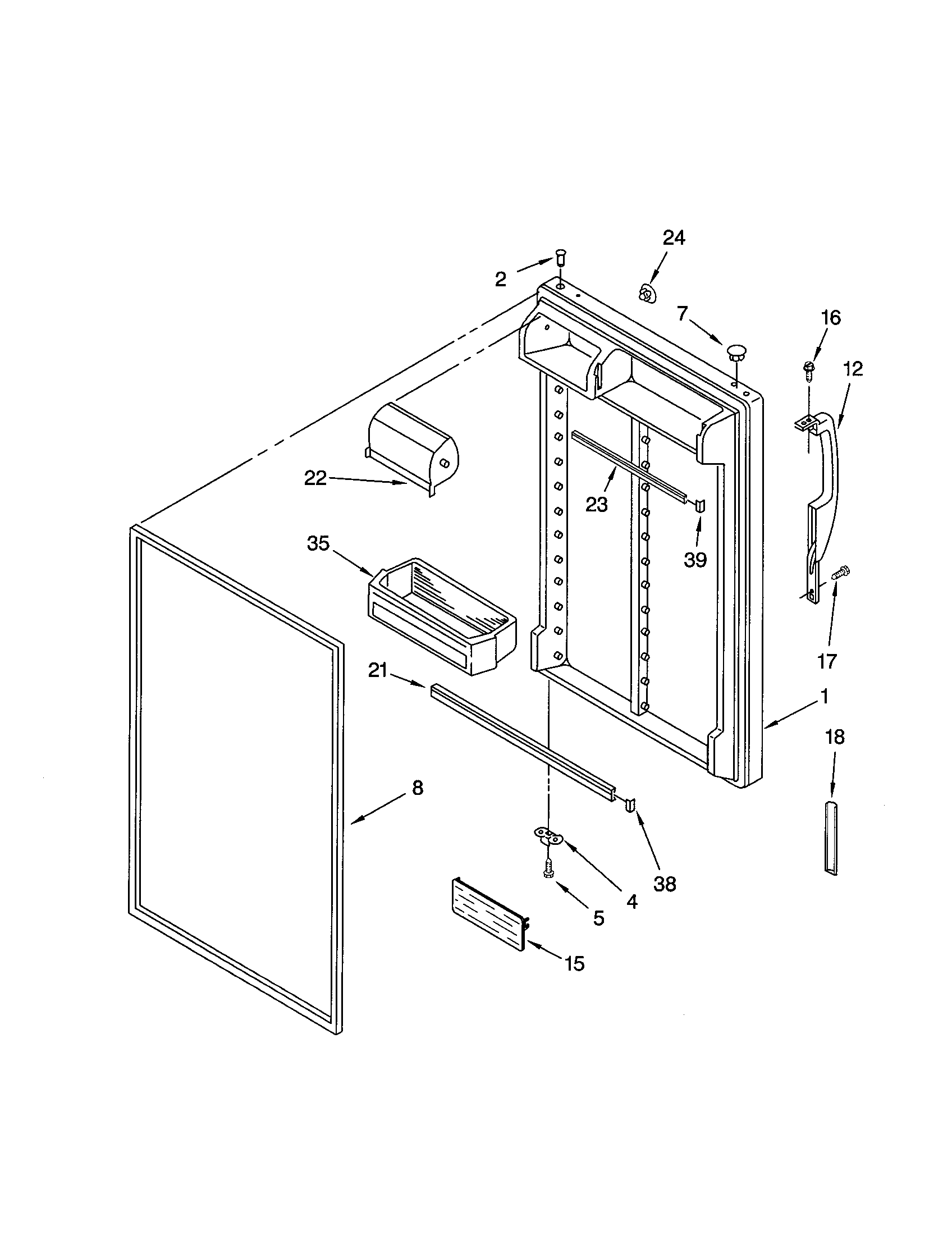 Kenmore 10660832100 refrigerator door diagram