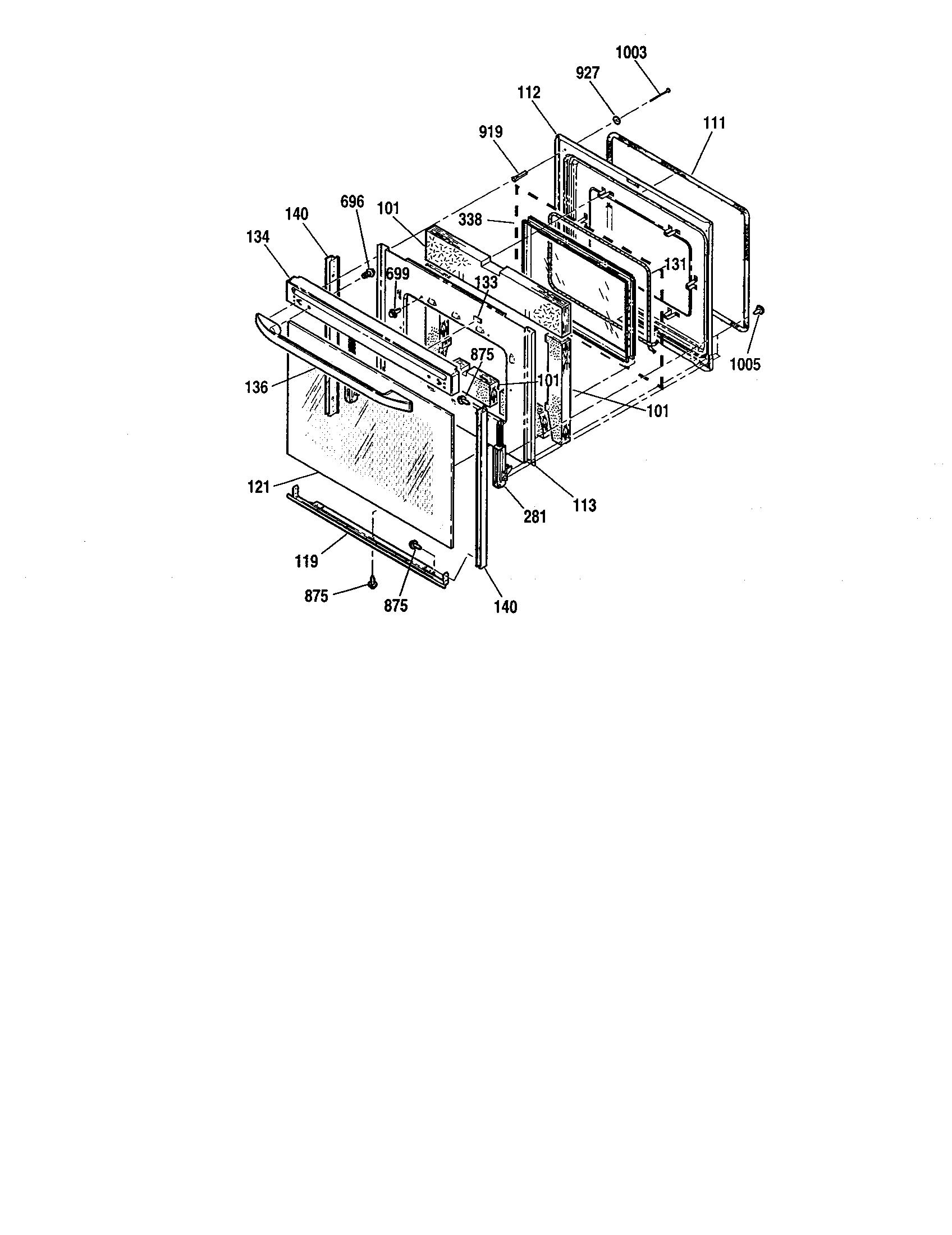 Kenmore 91193601002 door diagram