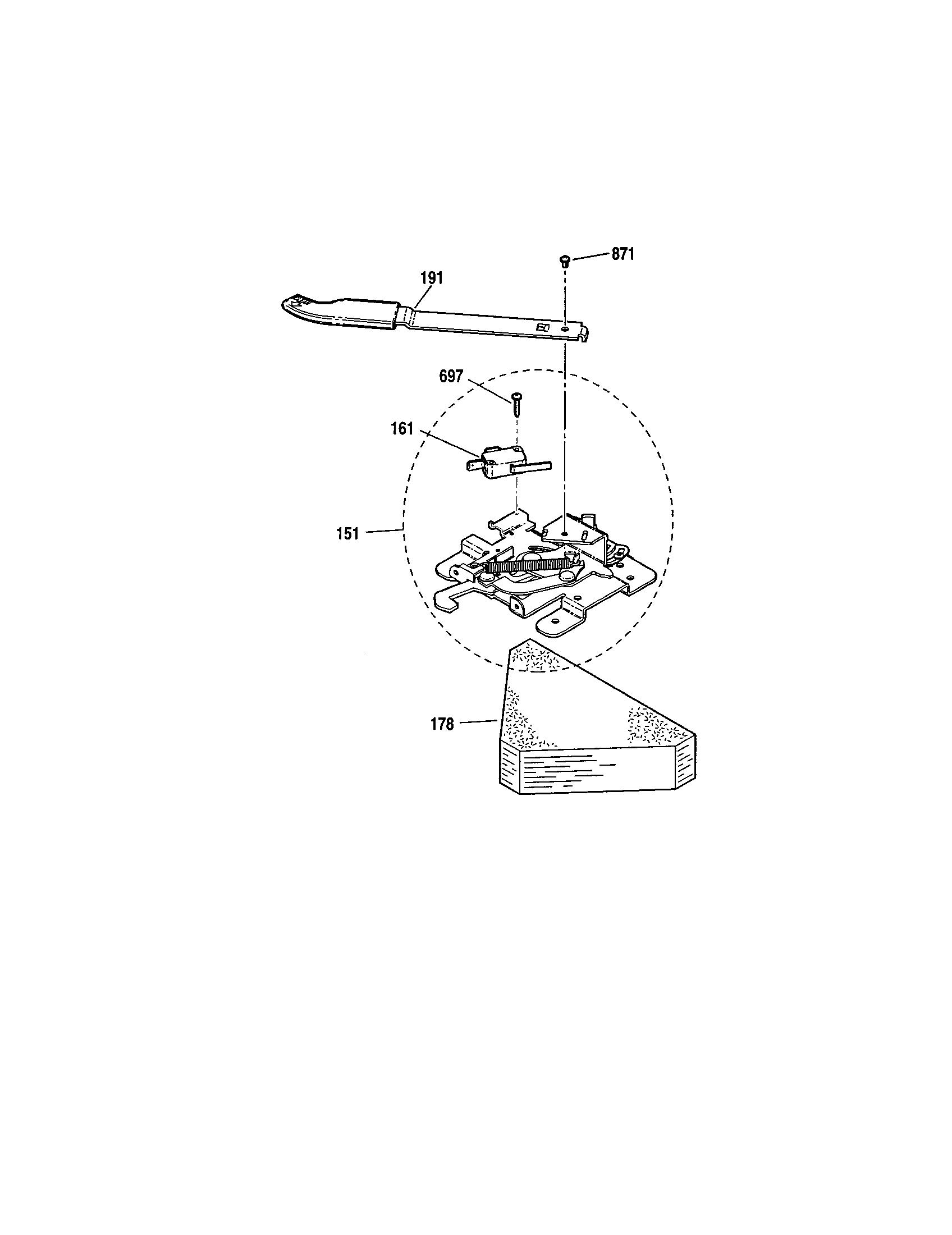 Kenmore 91193601002 latch assembly/insulation diagram