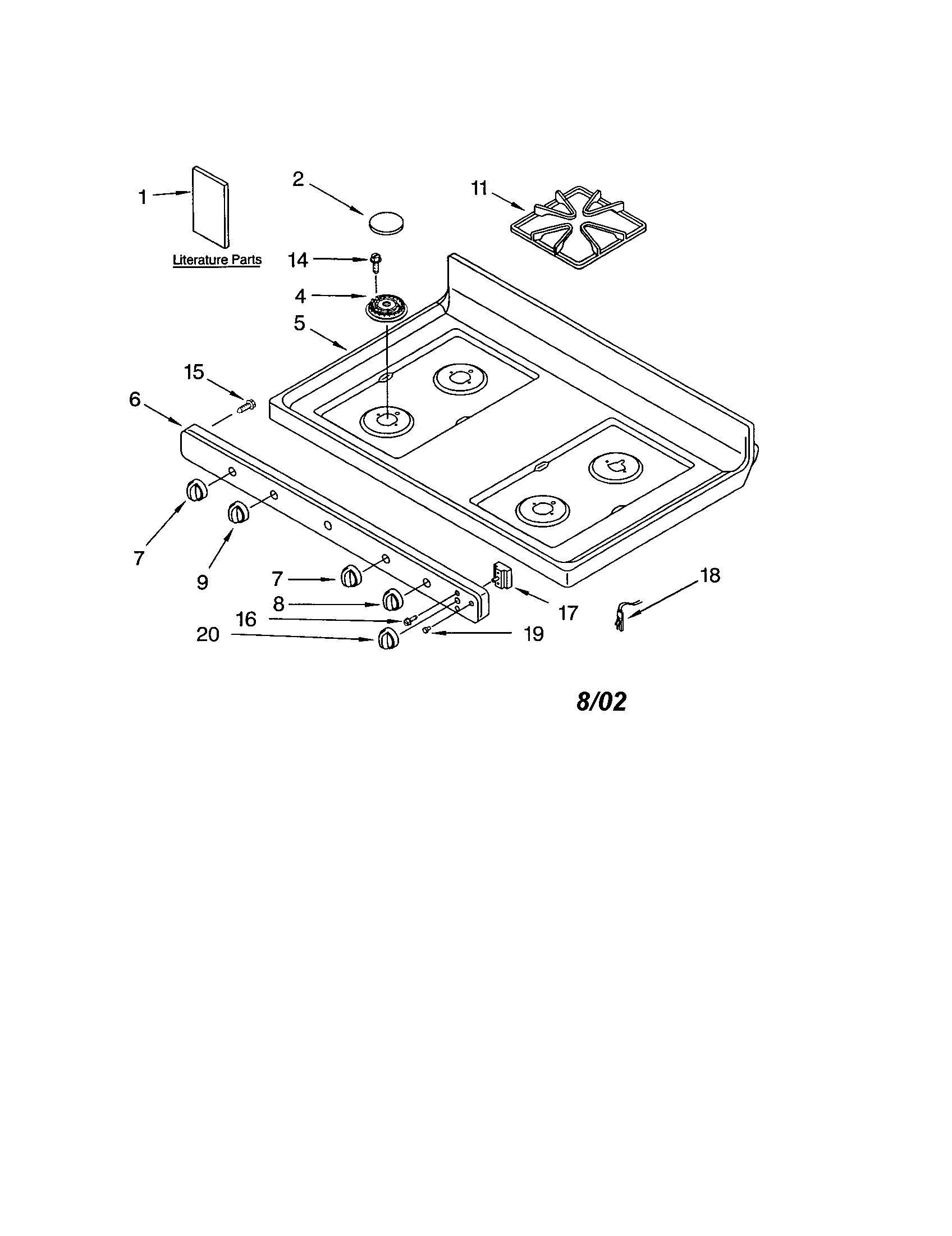 Kenmore 66575039200 cooktop diagram