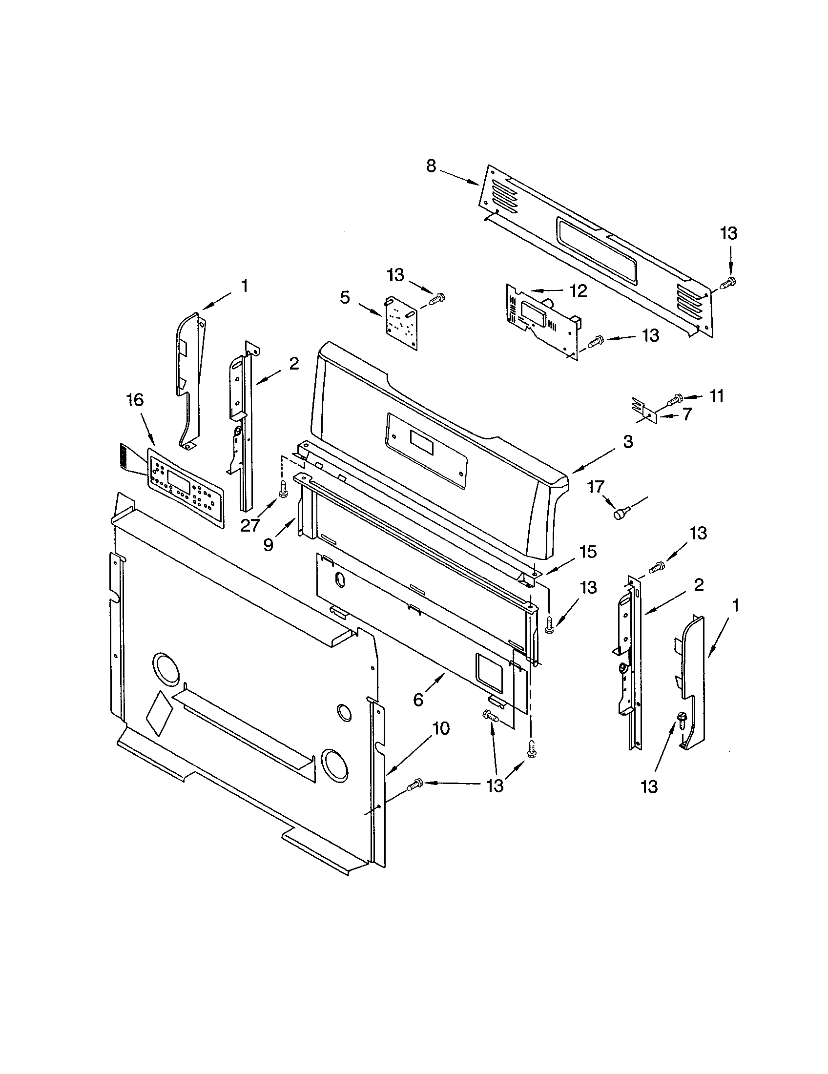 Kenmore 66575039200 control panel diagram