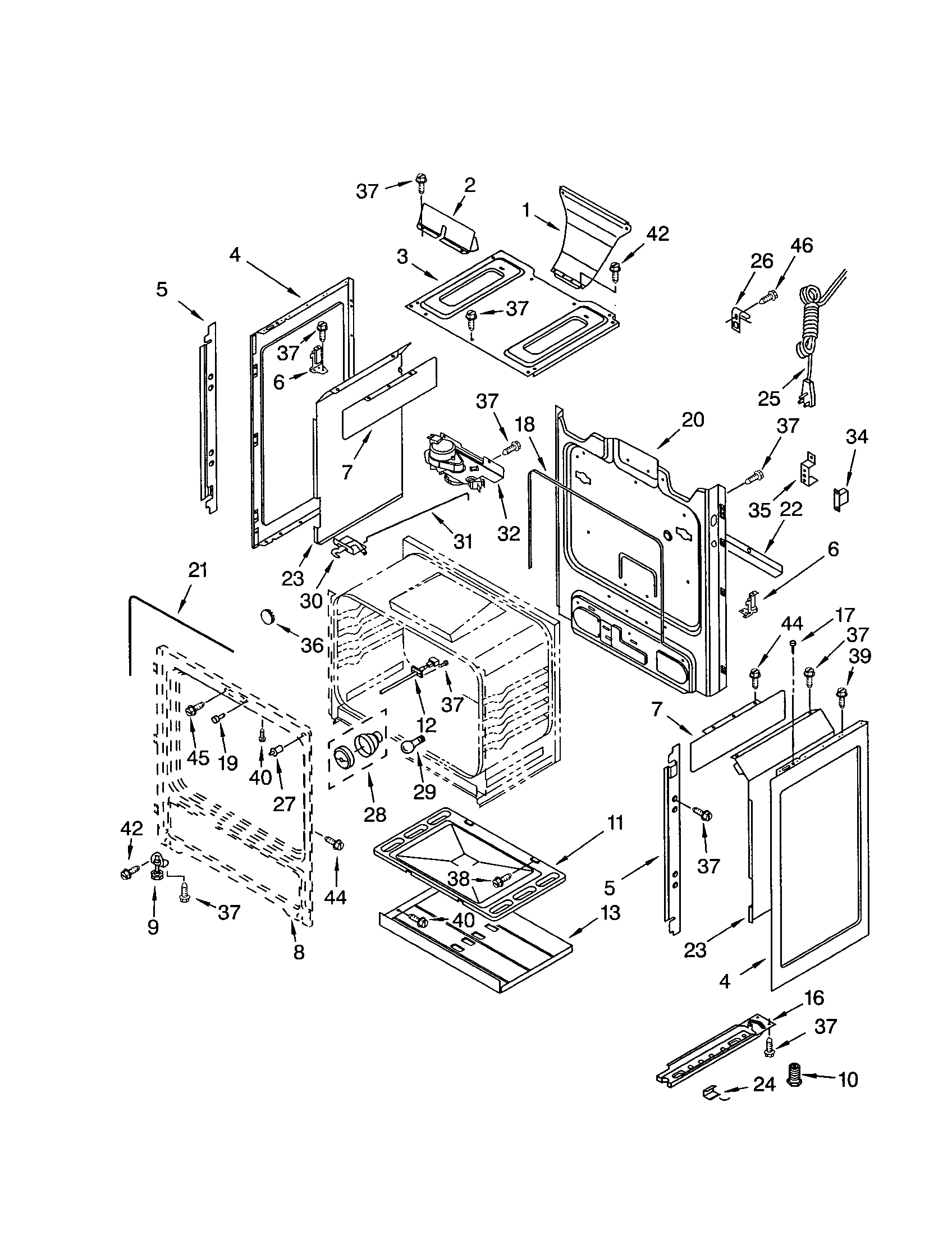 Kenmore 66575039200 chassis diagram